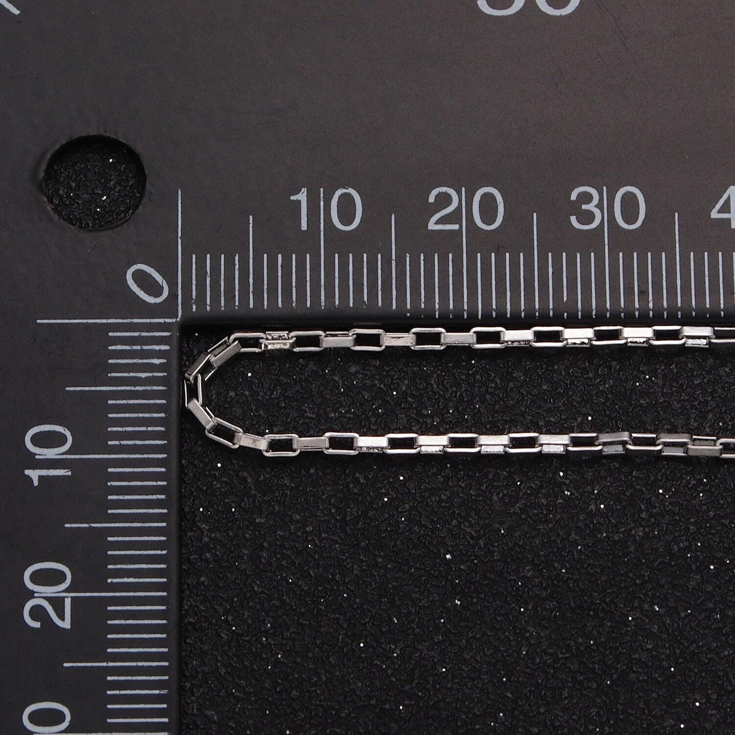 24k white gold filled 1.5mm rectangular long box paperclip gold, silver chain for jewelry making supply by yard | roll-1029 roll-1110