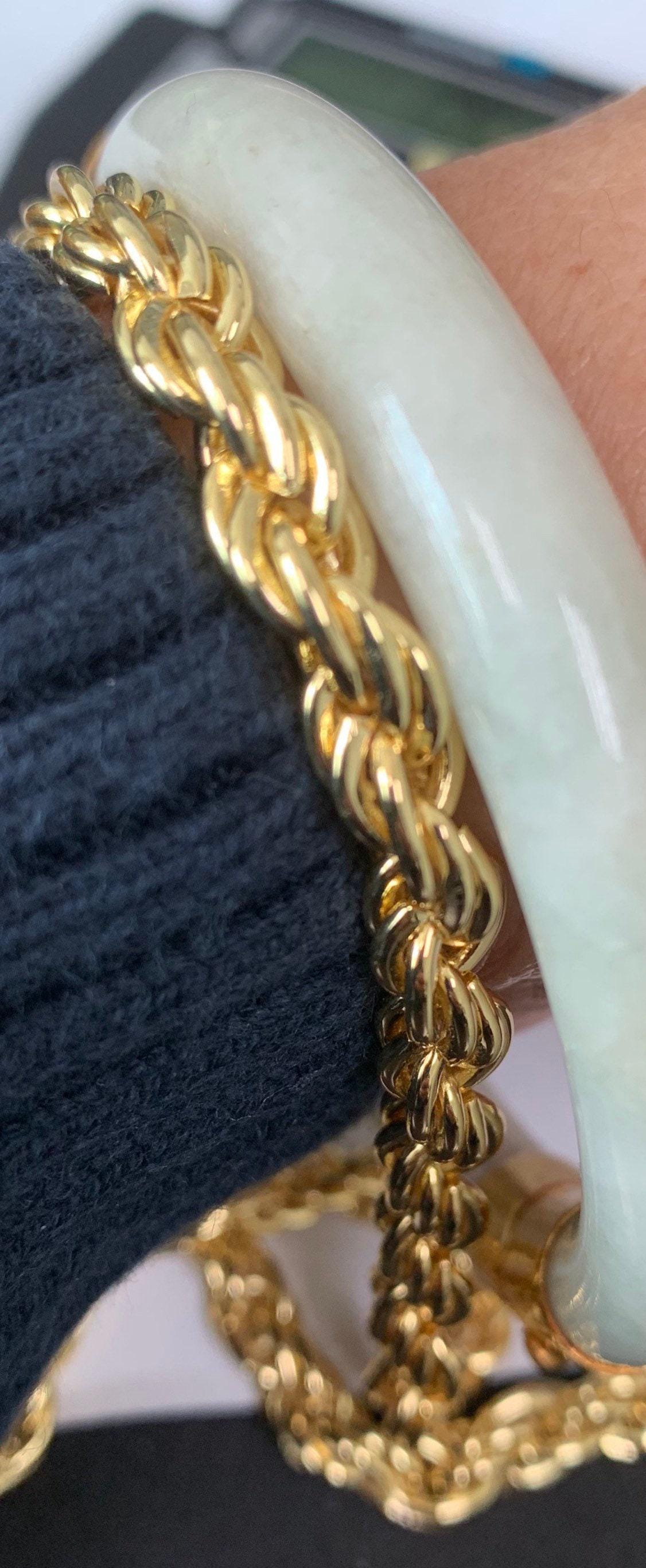 Bold rope open chain 14k gold by yard, double oval link chain, yellow gold thick rope for diy craft, roll- 434