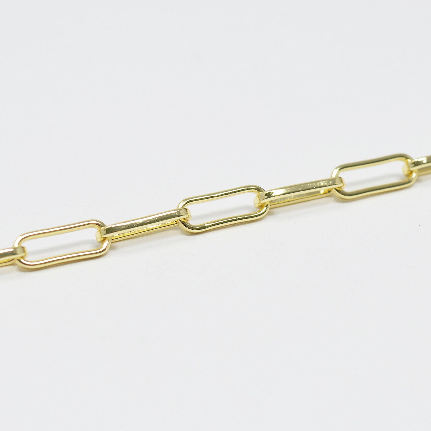 Gold paperclip rolo cable chain by yard, slender paper clip chain, gold cable rolo chain, thicknest 1.1mm, roll-427