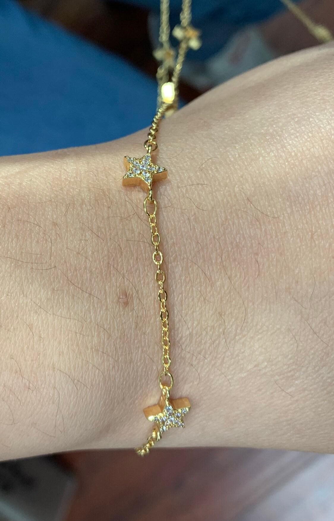 Cubic star 24k gold chain by yard, polaris cz charm specialty link chain by foot, north star 6.8mm x6.8mm chain 0.7mm thick,roll- 415