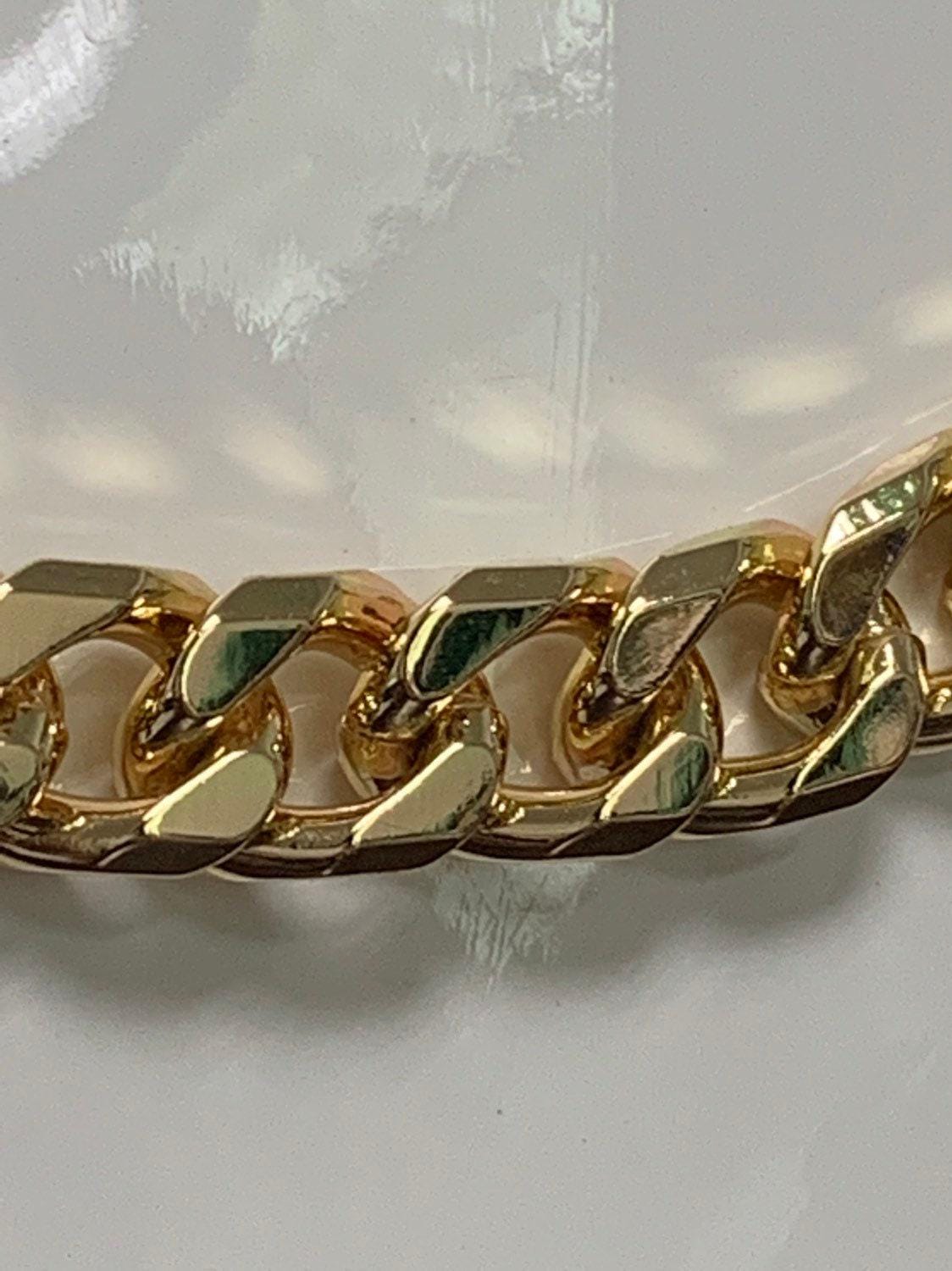 24k gold filled 6.8mm cuban curb chain by yard, cuban curb chain, wholesale bulk roll chain for diy craft, thickness 2.5mm,roll-305