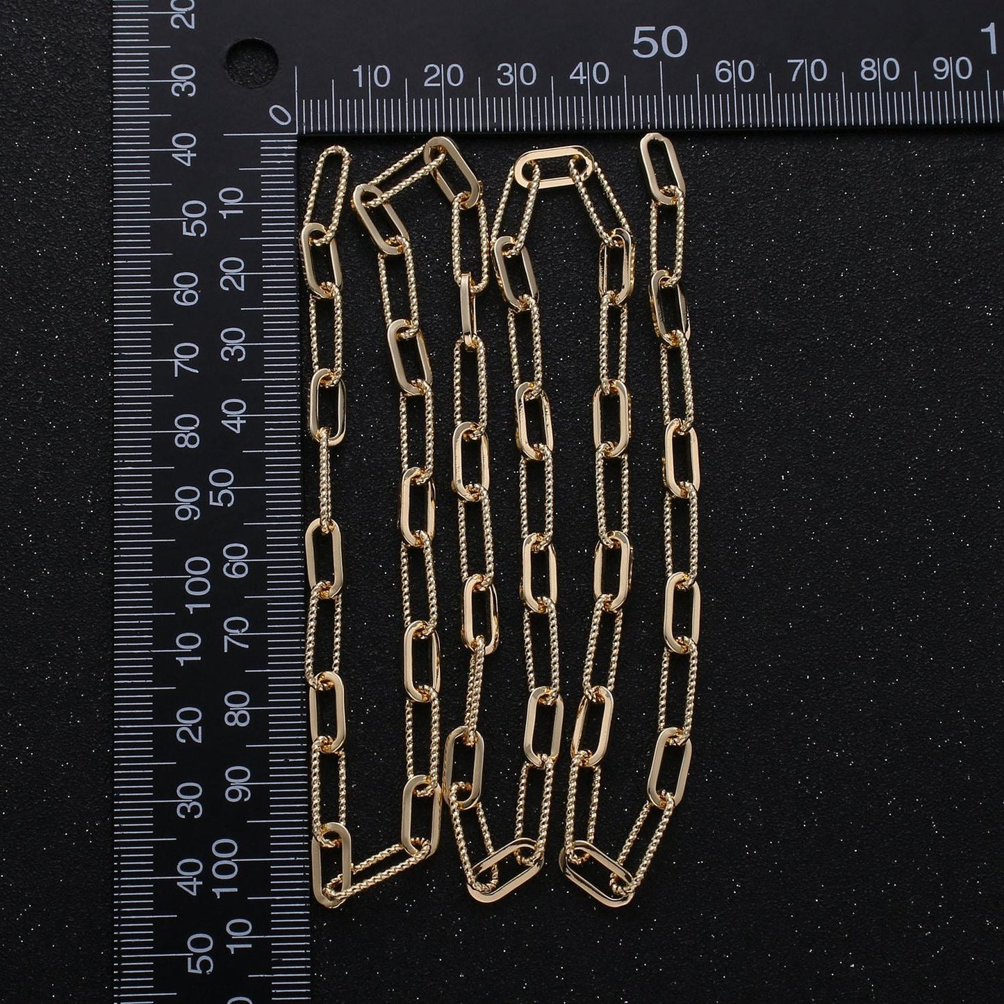 Paperclip chain necklace, 16k gold filled, long oval paper clip chain 2x4mm, nickel free unfinished link chain | roll-270