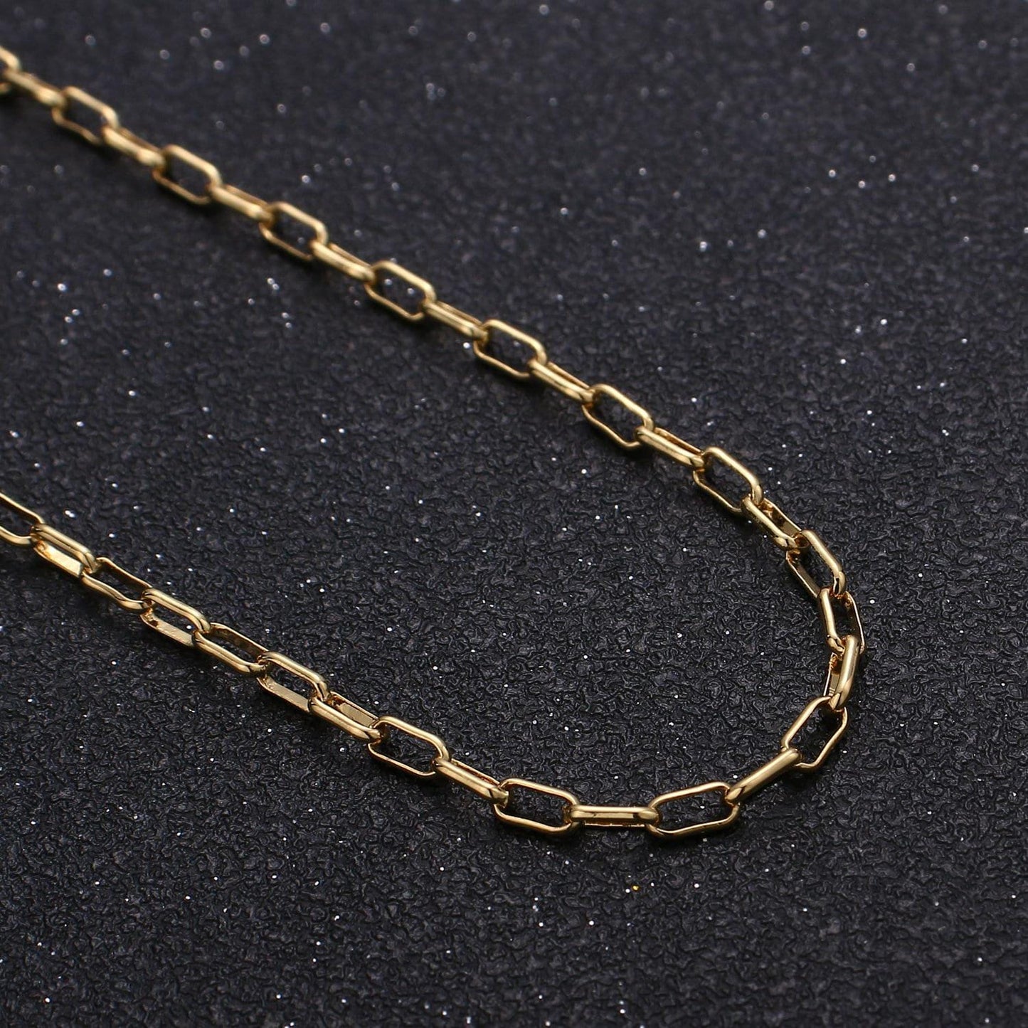 24k gold rolo cable paperclip chain by yard, link cable rolo elongate chain, wholesale bulk roll chain jewelry making 5x2.2mm, 228