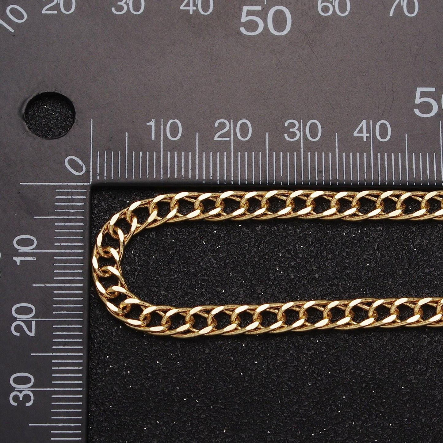 24k gold filled textured 1.8mm width anchor mariner unfinished chain by yard for jewelry making supply | roll-1068