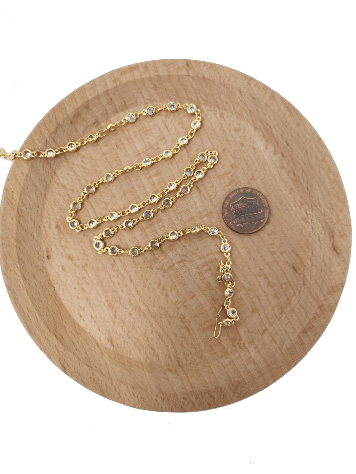 14k gold filled micro pave charm chain by yard, cz round disc charm specialty link chain by foot, cz charm size 4x4mm chain 0.5mm thick, 42