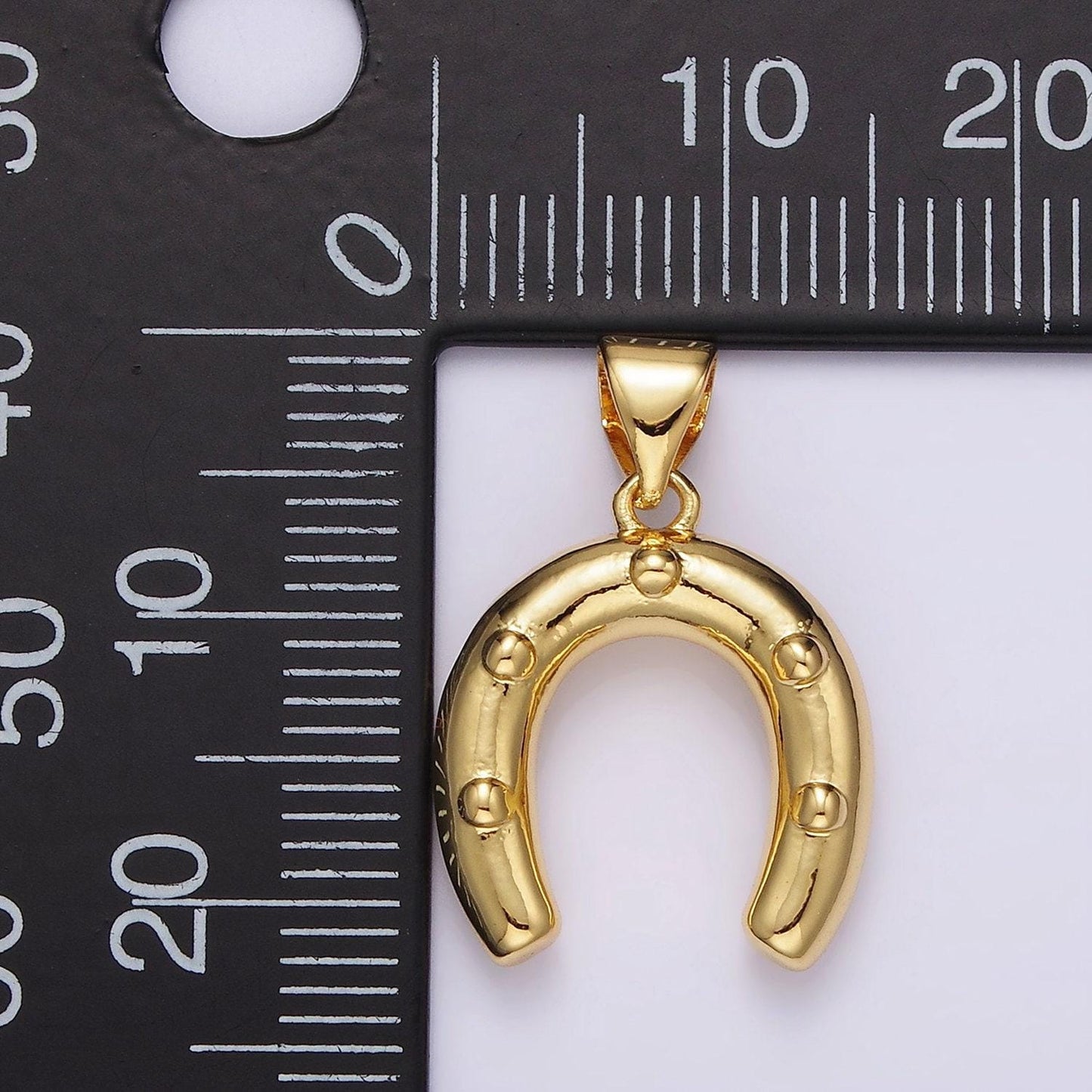 Dainty horseshoe charm in 14k gold filled cubic lucky charm pendant, horse shoe for necklace bracelet earrings jewelry making supply ah075