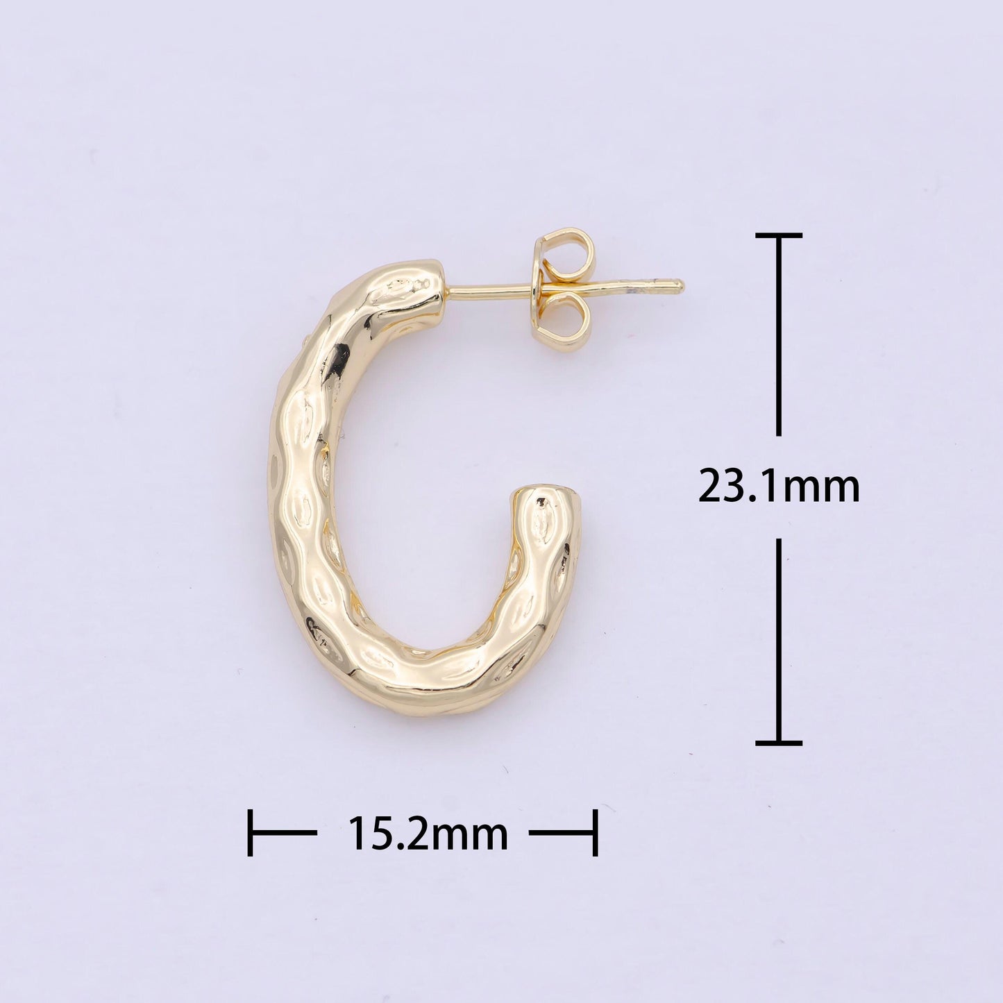 Hammered stud hoop earring post hoop studs, modern hoops basic hoop earrings, in 14k gold filled for everday wear