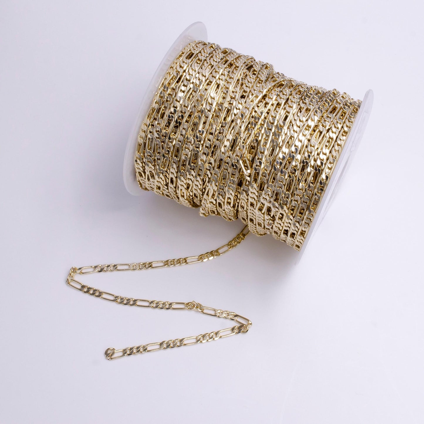 14k gold filled 3.4mm width figaro chain unfinished chain by yard chain bulk wholesale | roll-1370