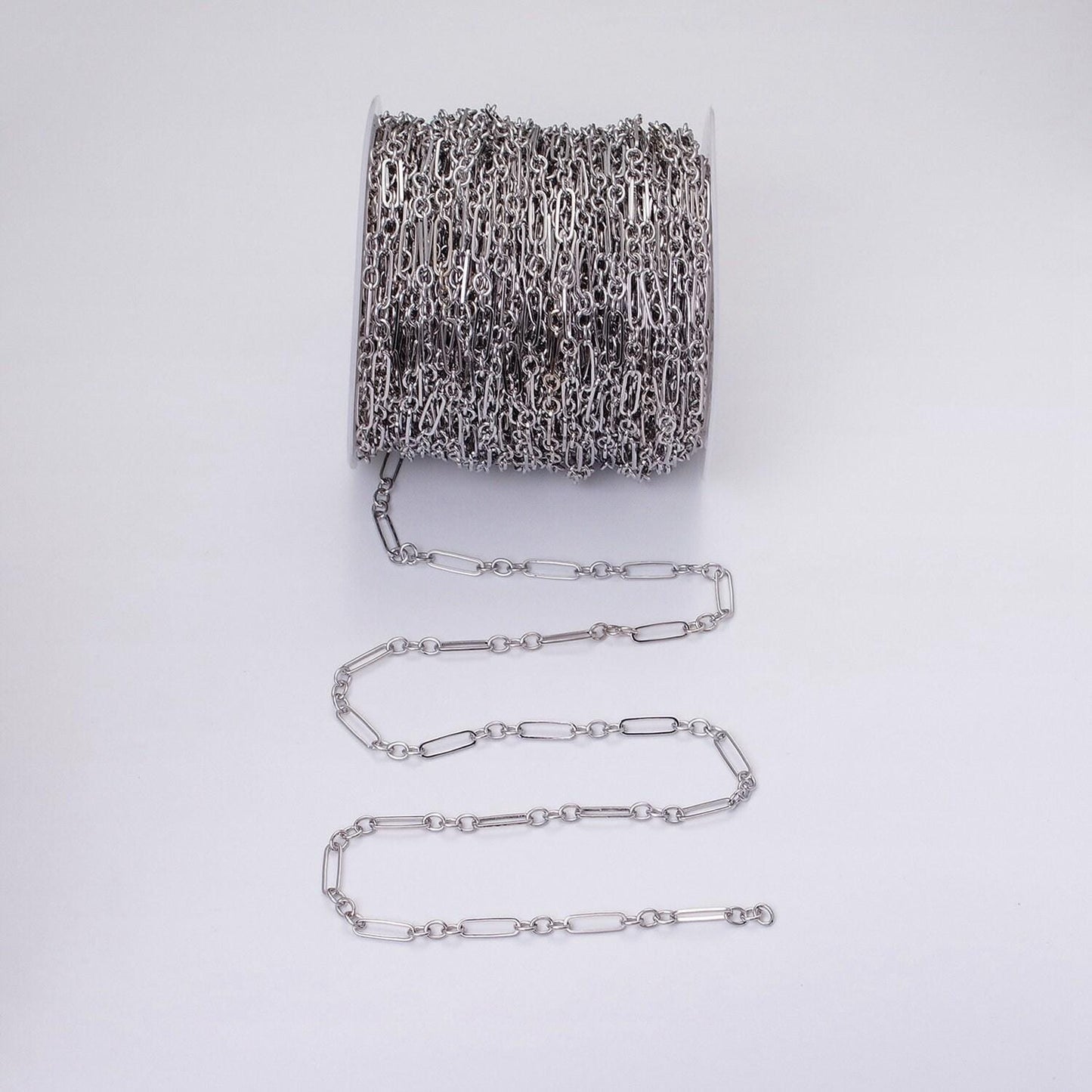 16k gold filled 15mm x 4.5mm paperclip triple cable link unfinished unique chain in jewelry making | roll-1371 roll-1372