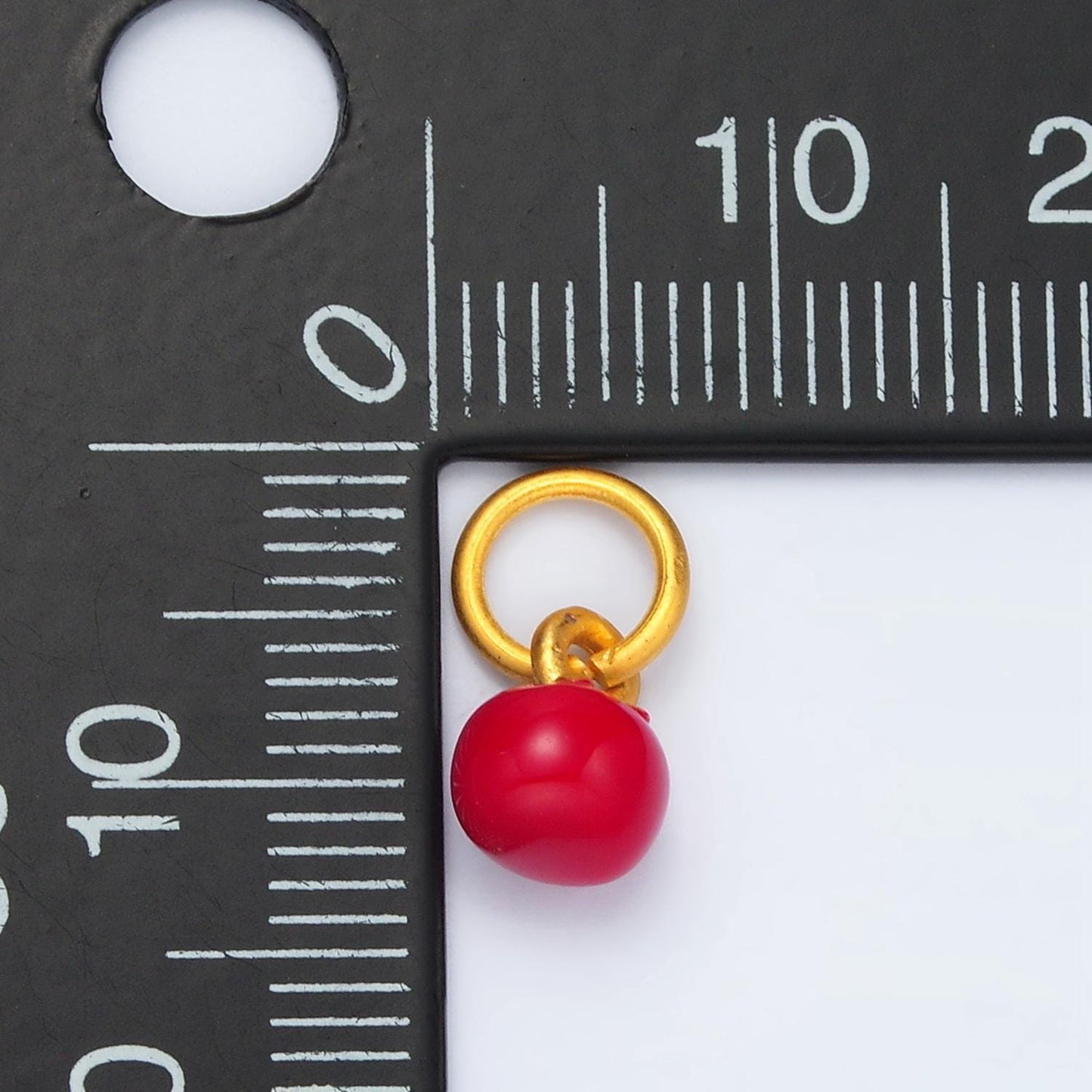 24k gold filled mini 6mm red enamel tomato food charm | m-141
