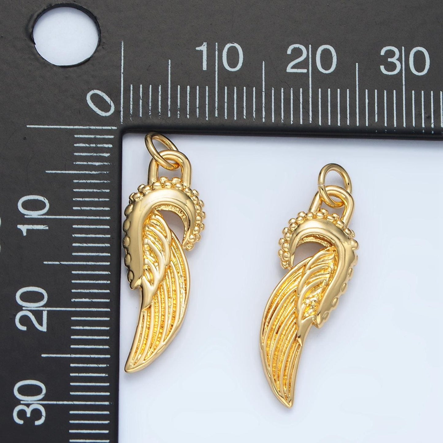 14k gold filled mini angel feathered wings add-on charm | ag880