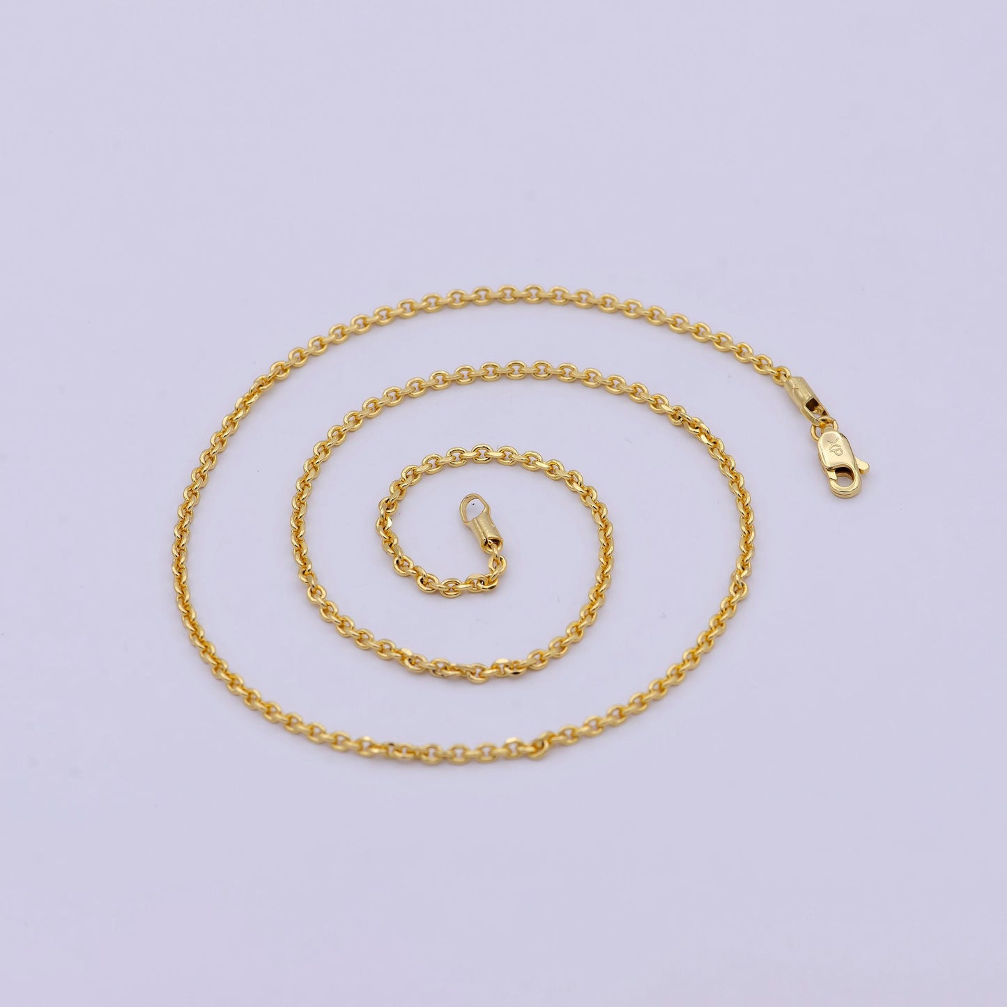 17.7'' ready to use 24k gold filled thin cable necklace chain layering cable chain dainty necklace, for pendant charm necklace making wa-740