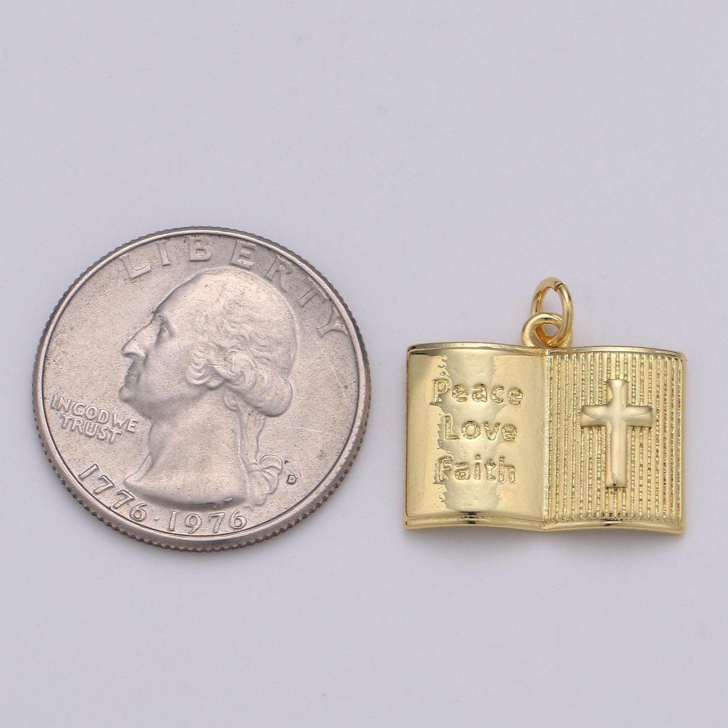 14k gold filled holy bible charm encouraging word charm peace love faith for bible study small group jewelry christmas gift