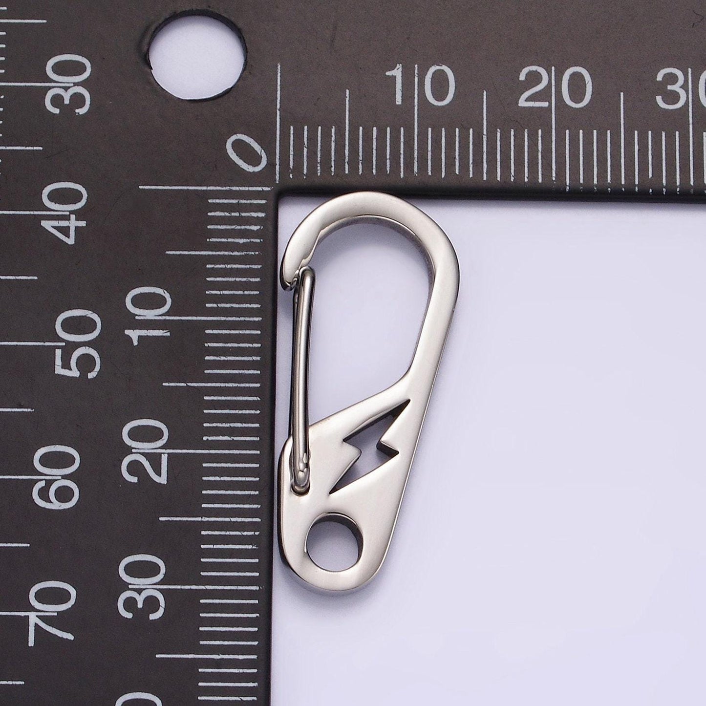 Stainless steel 30mm open lightning oval snap hook carabiner findings supply | z561