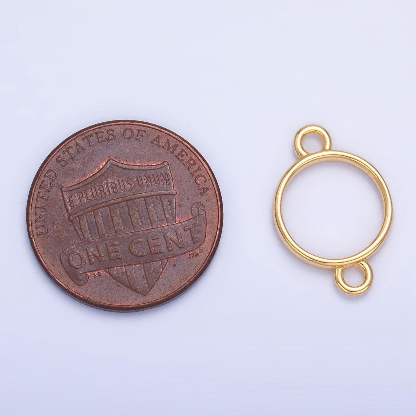 Minimalist open circle 24k gold filled charm connector