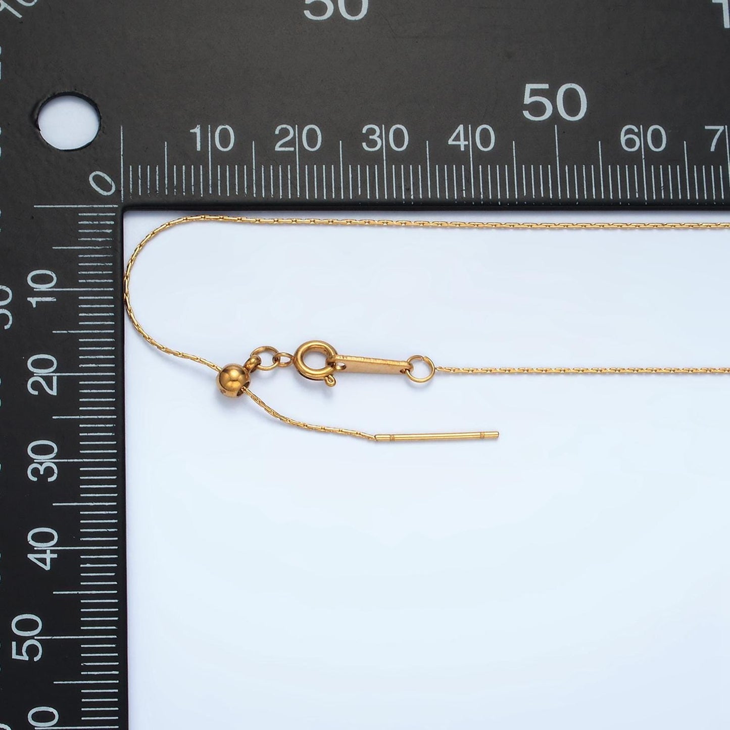 Gold stainless steel wheat chain foxtail chain necklace adjustable necklace for charm in 21.45 inch long wa2624