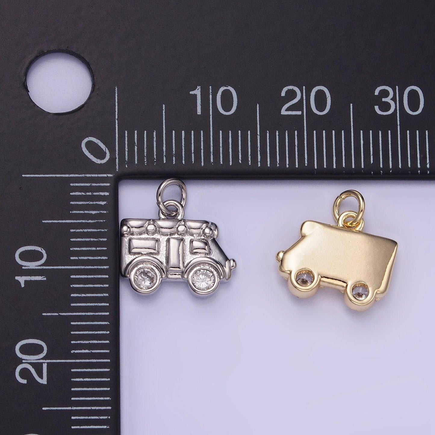 Mini gold food truck car charm for necklace bracelet pendant antique car design mix charm ice cream truck inspired w549
