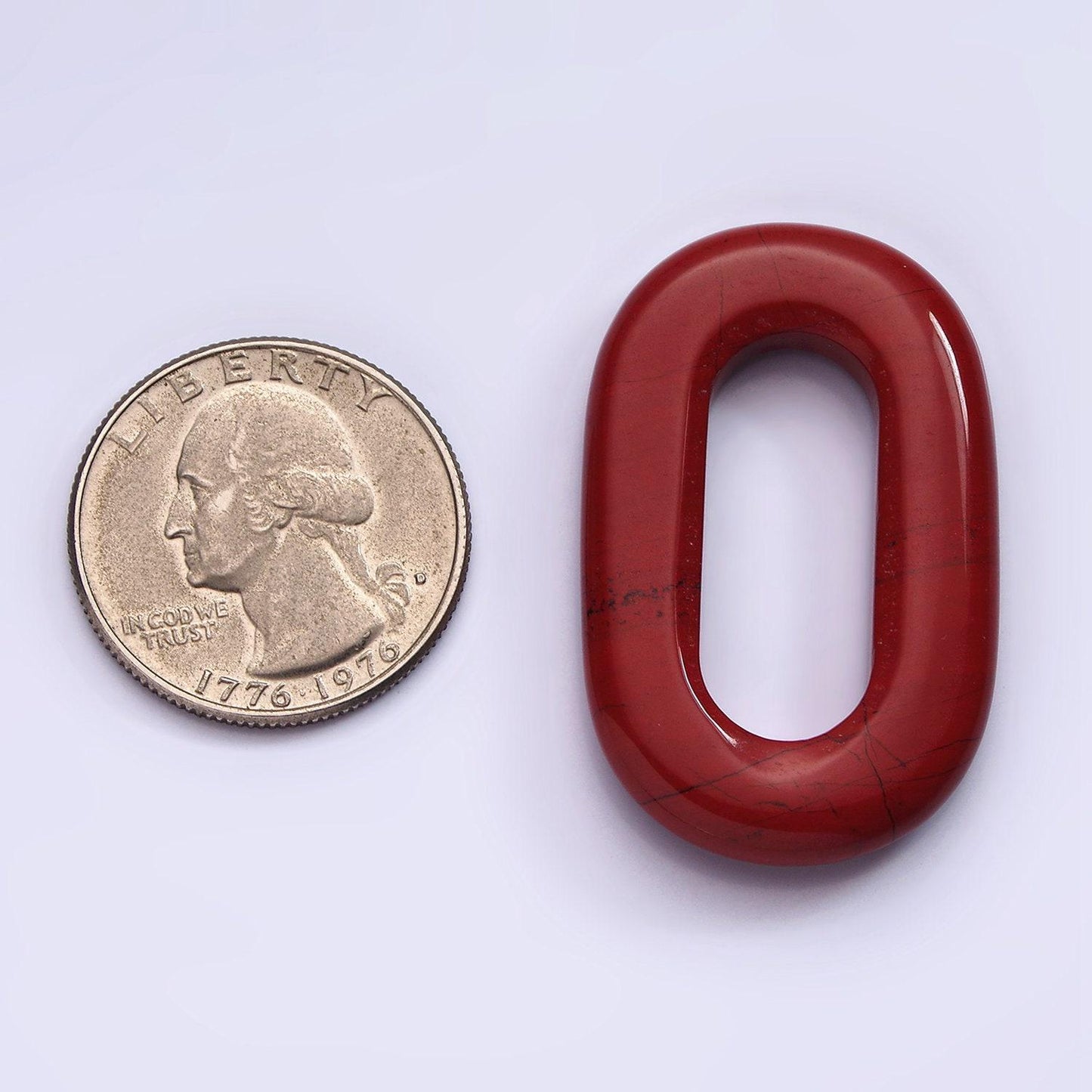 Red jasper natural oval open stone beads red gemstone oblong oval findings 40mm x 25mm jewelry supply z547