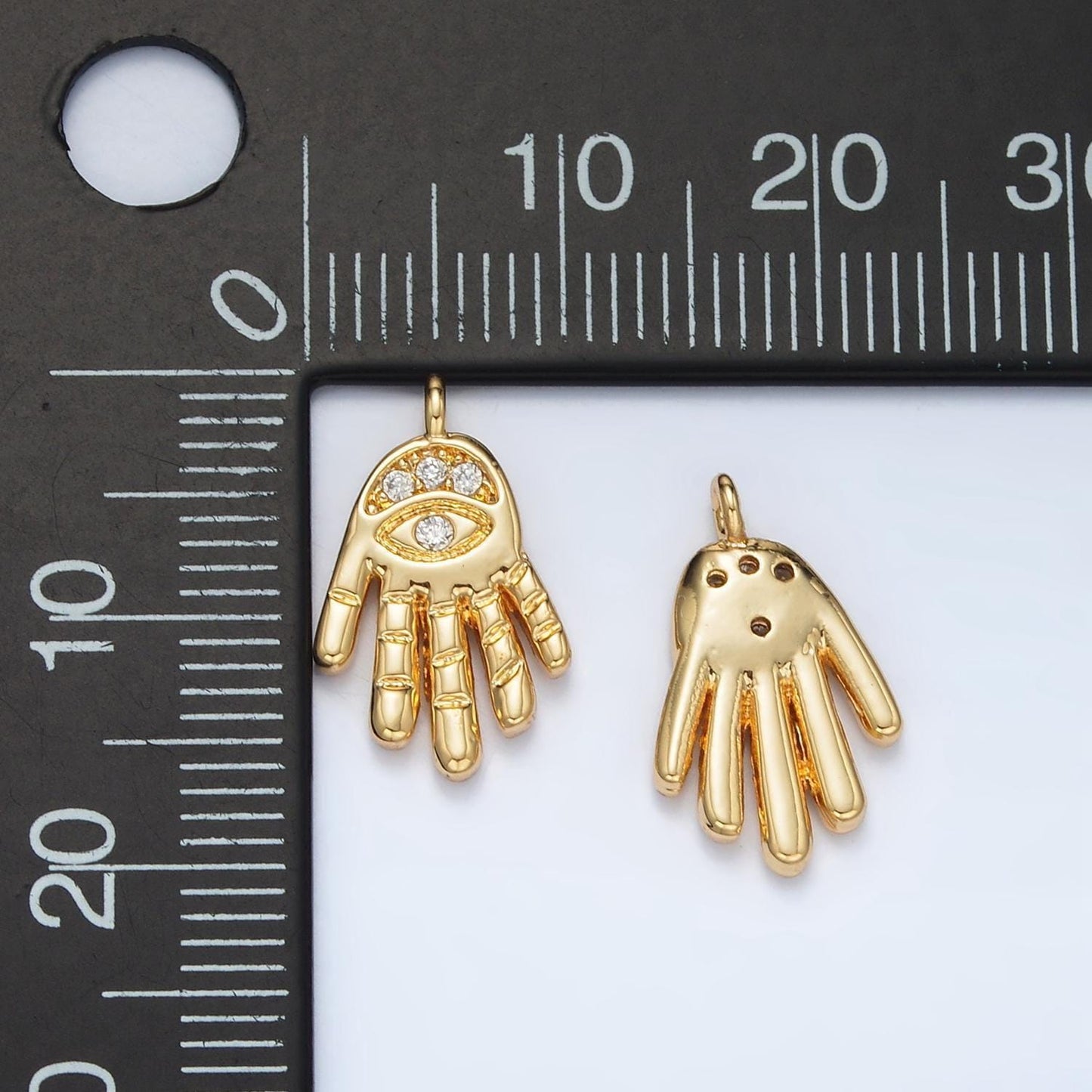 Mini gold evil eye charms 24k gold filled hamsa hand pendant religious charm bracelet necklace for diy jewelry making supply m808