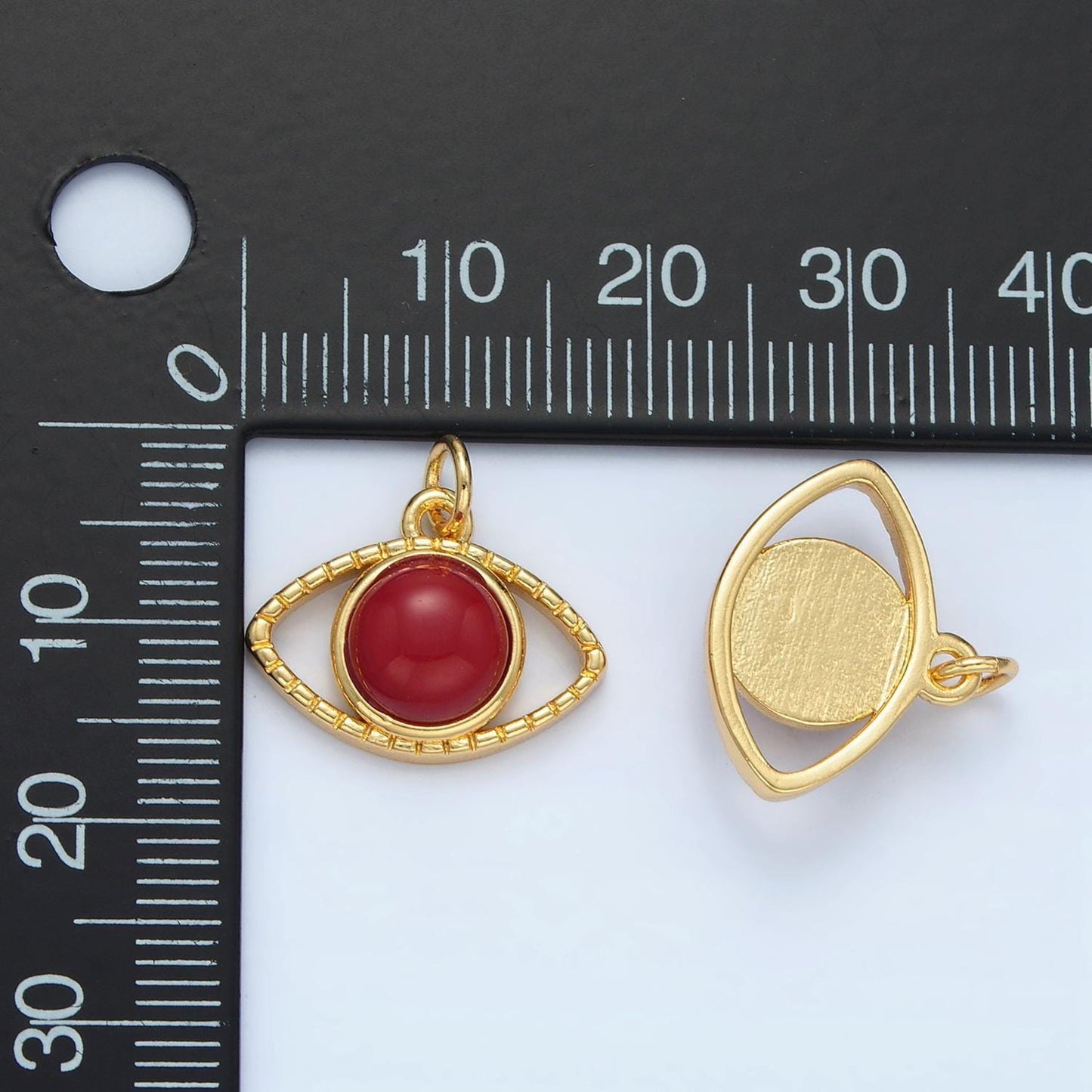 24k gold filled evil eye pendant carnelian eye charm cabochon medallion pendant x593