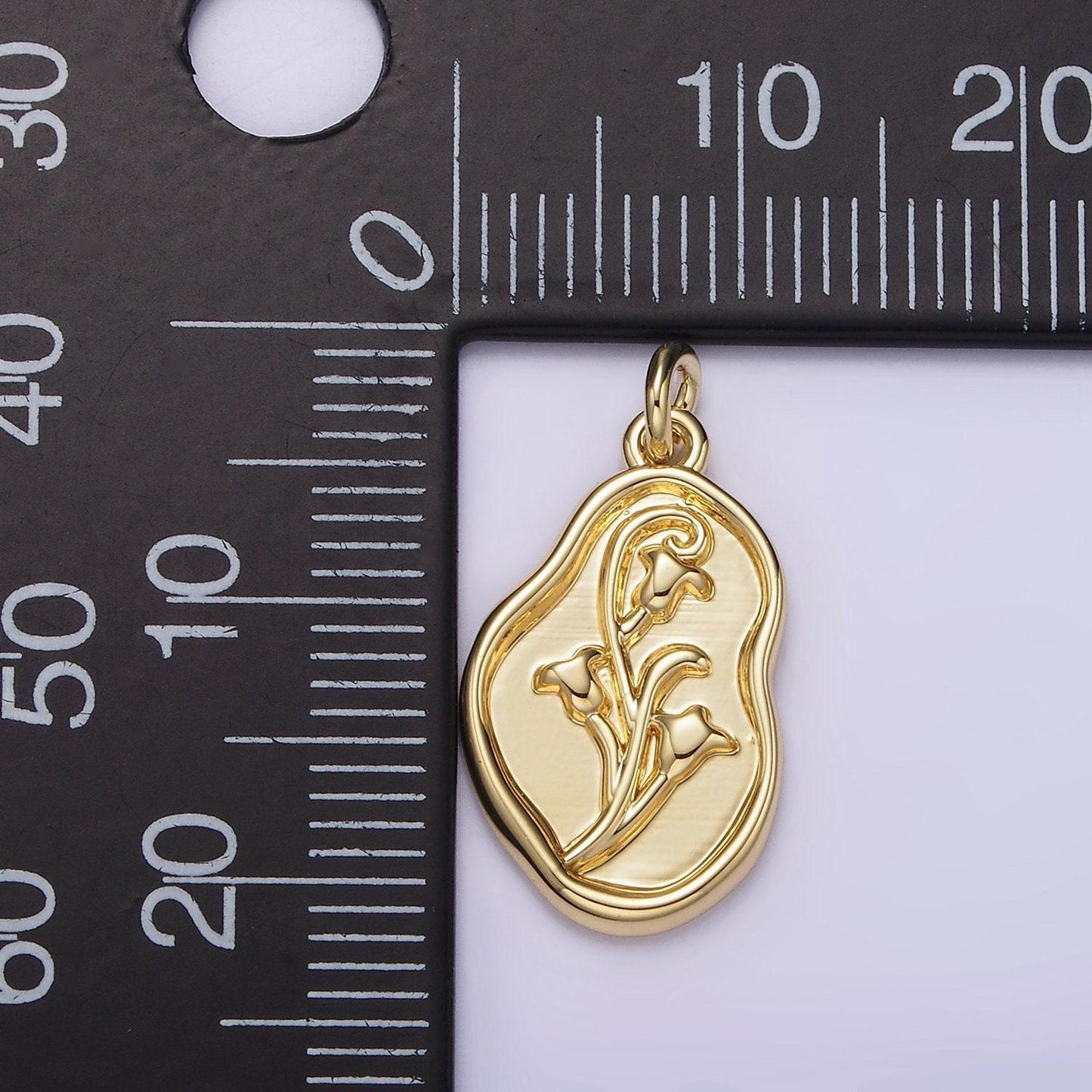 14k gold filled birth flower september morning glory personalized charm | ag270