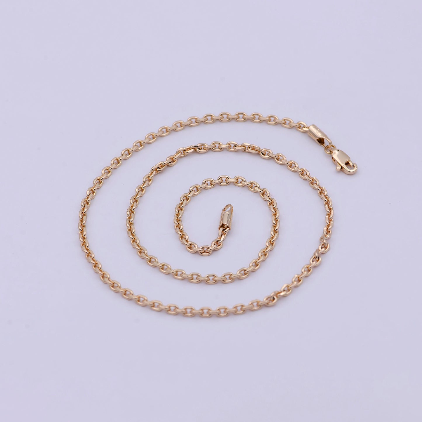 18k gold filled cable chain necklace layer chain necklace ready to wear 17.7 inch wa-761