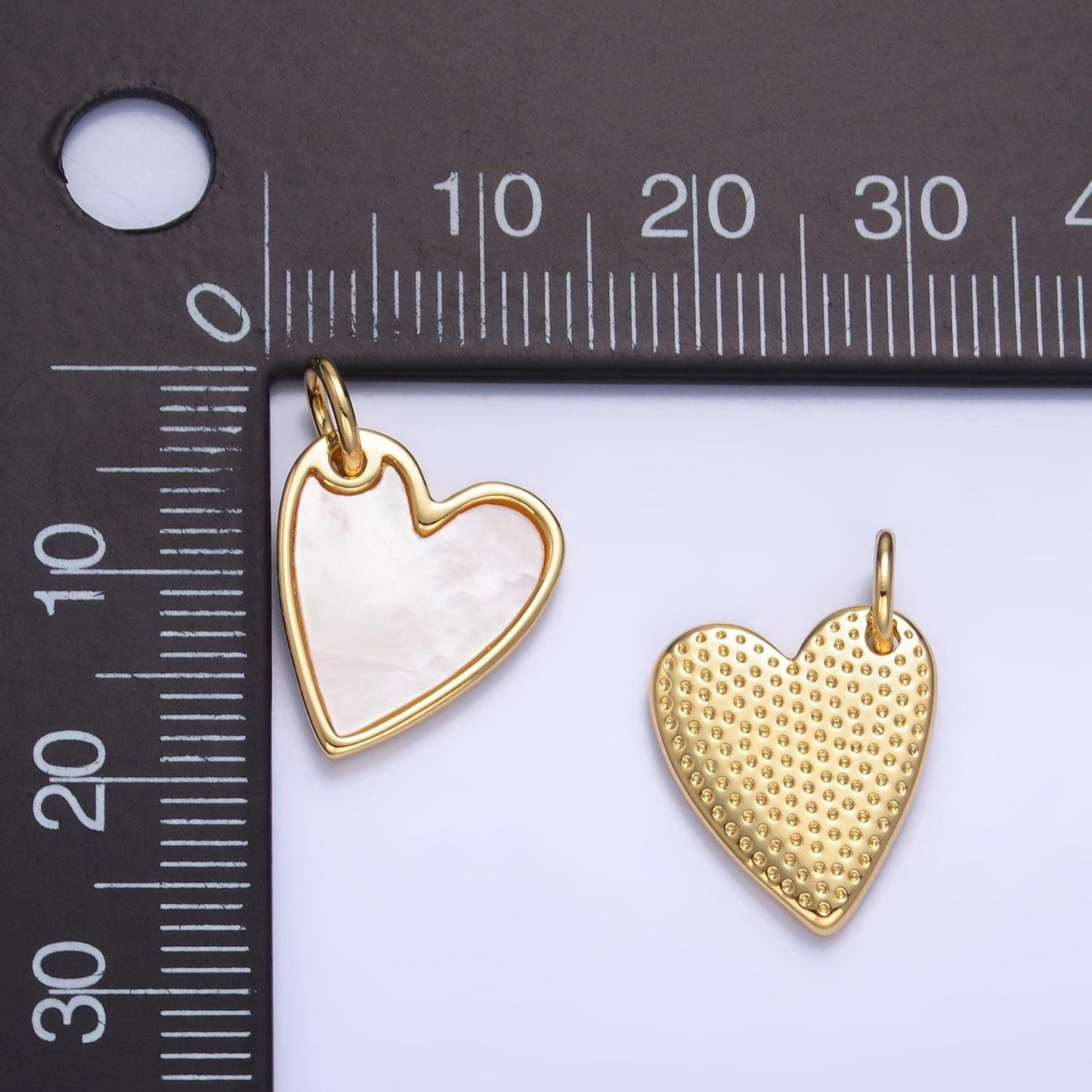 24K Gold Filled Love Shell Pearl Heart Charm for Valentine jewelry Making Supply | W431