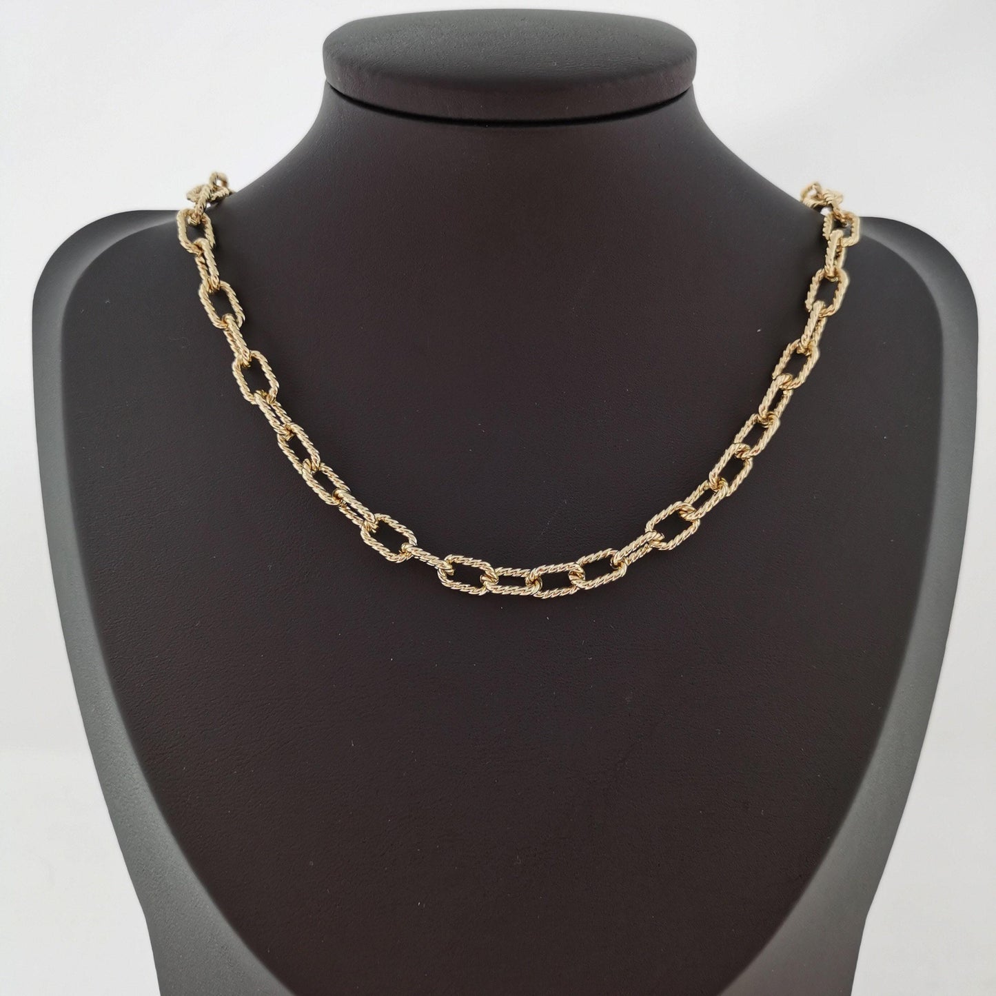 24k gold paperclip chain by yard, oval link chain by foot, wholesale bulk roll chain for jewelry making, size 10x5mm,220