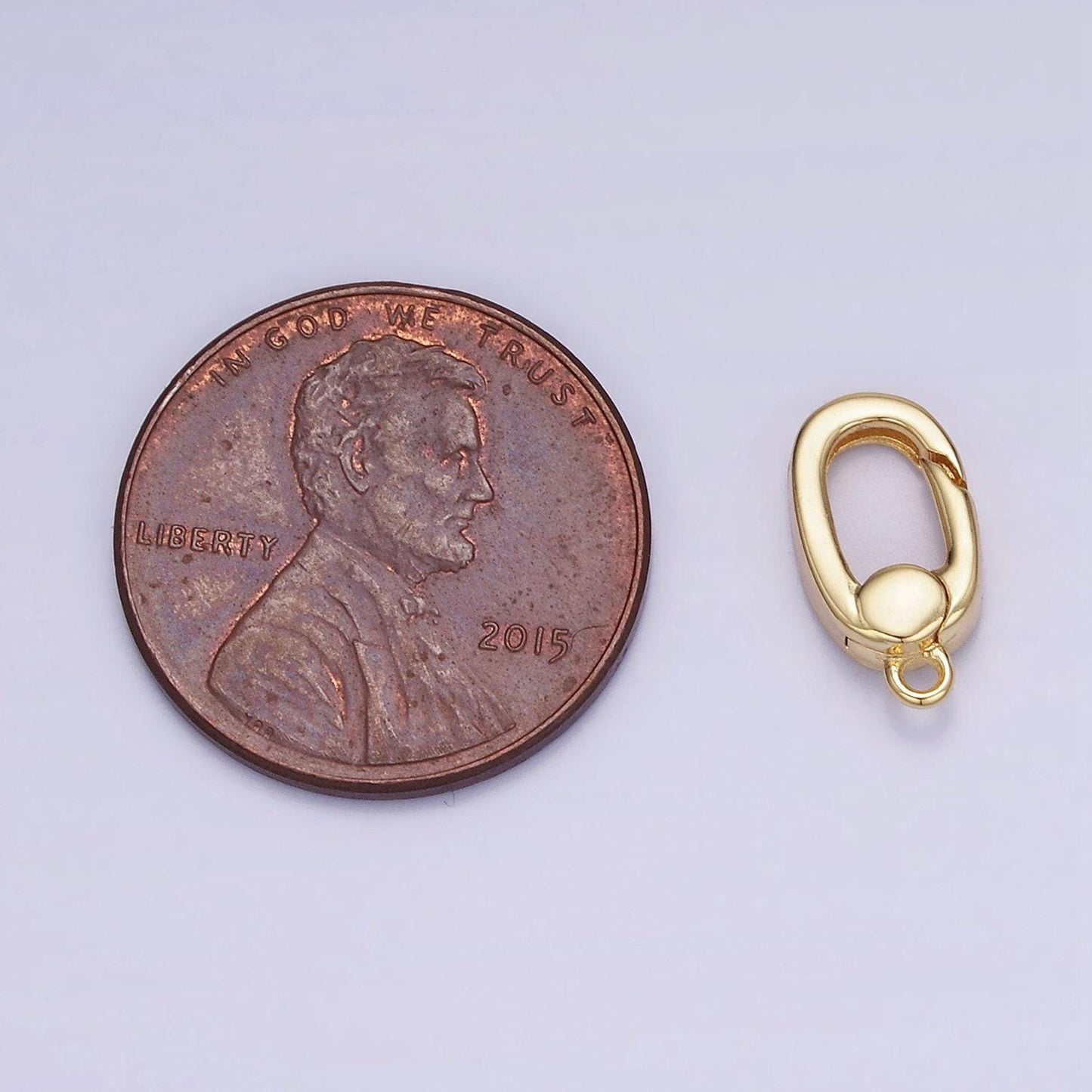 14k gold filled push gate oval clasps 12mm jewelry findings with loops for charm holder necklace bracelet component z783
