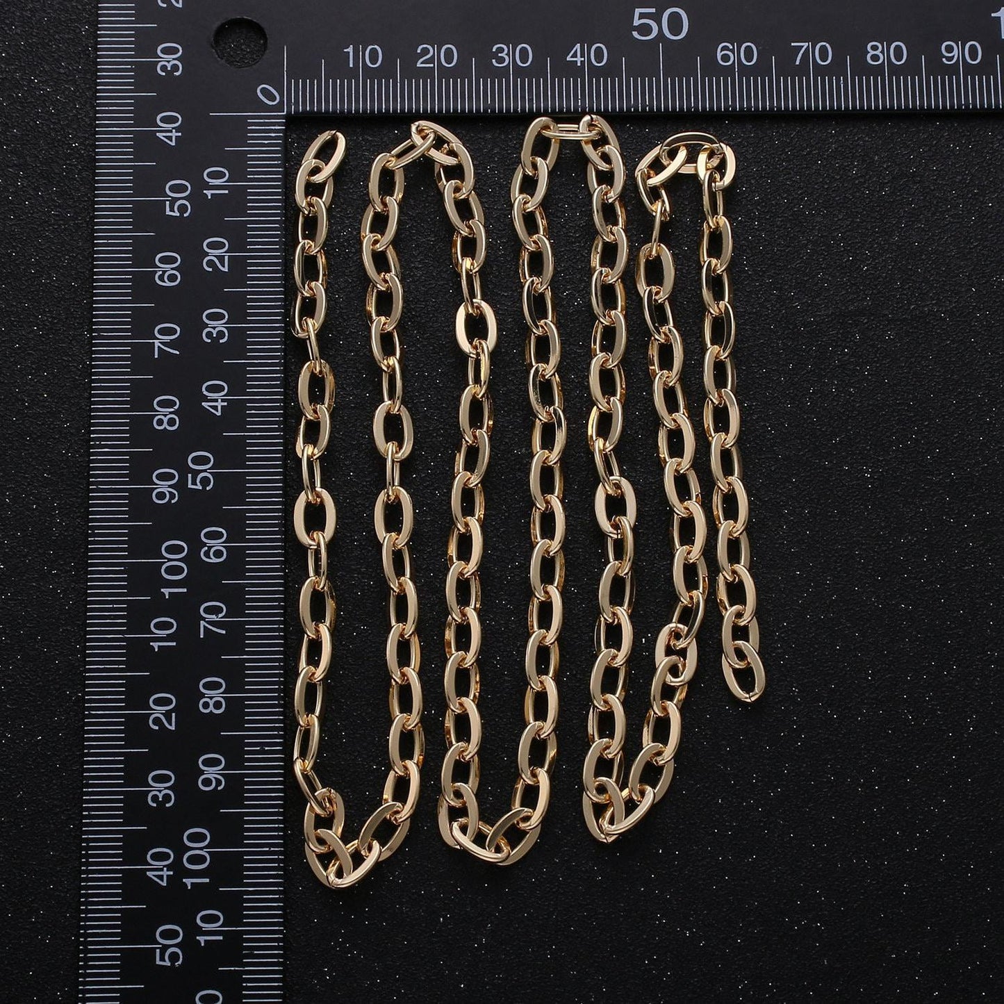 Gold rolo cable chain by yard, oval link chain, wholesale bulk roll chain for diy jewelry , thickness 0.8mm,263