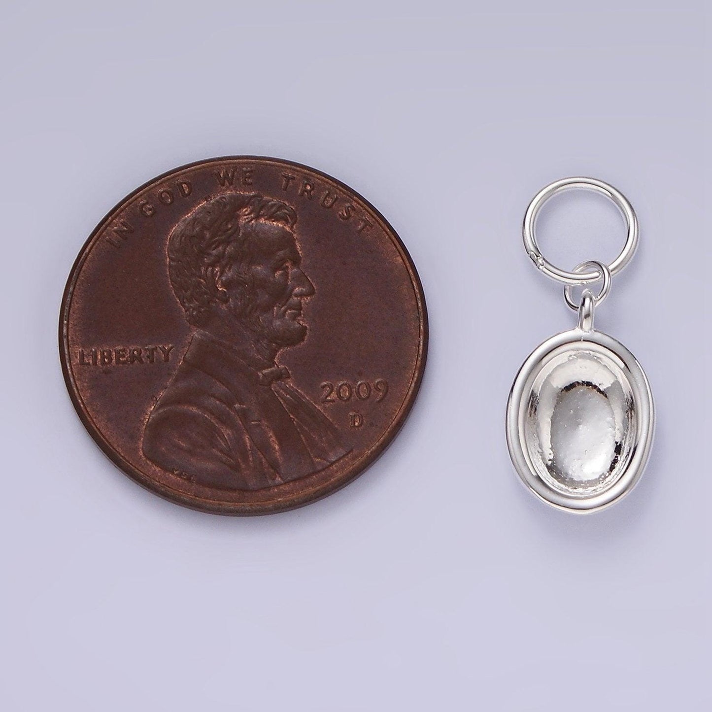 S925 sterling silver oval charm 17mm | sl-420