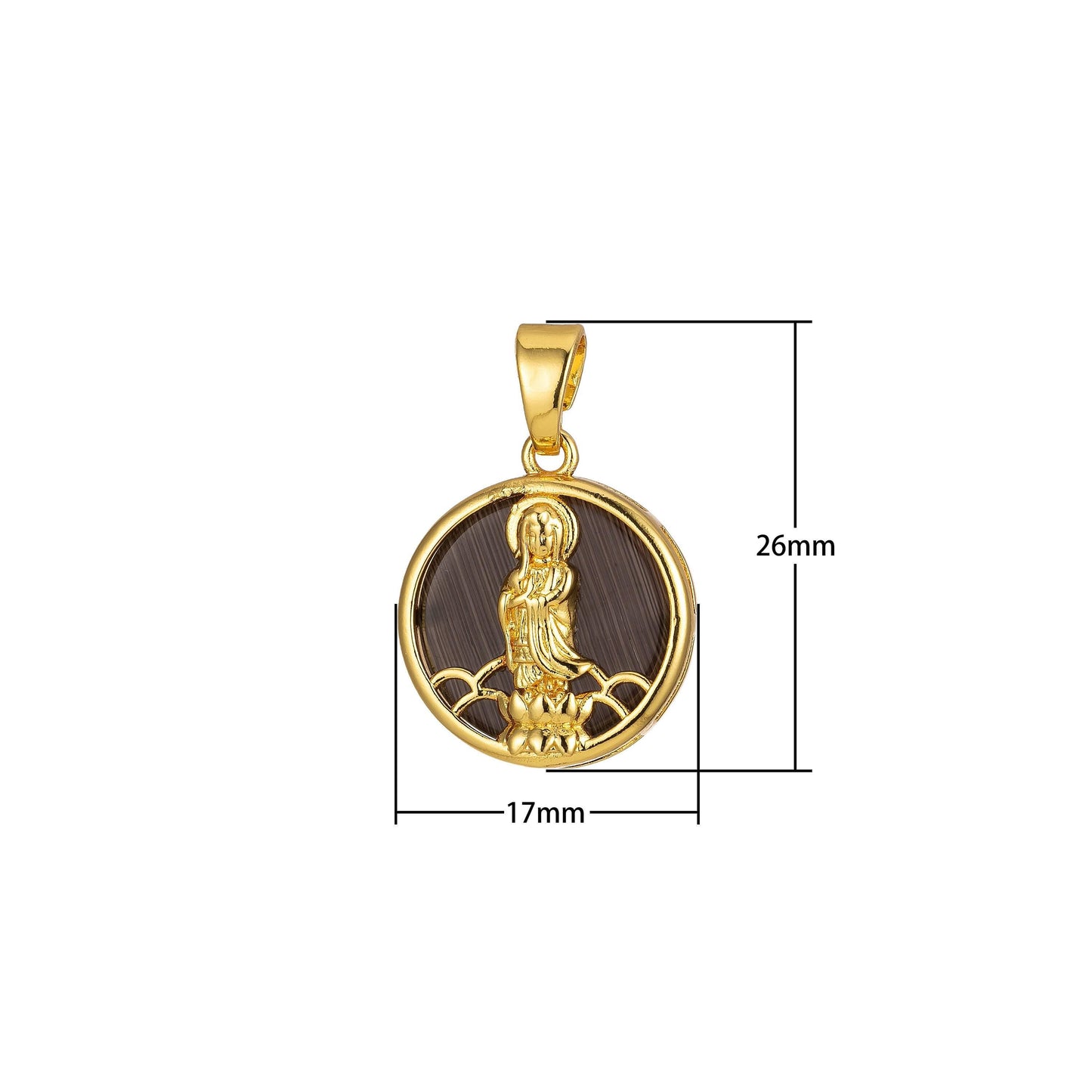 1pc quan yin pendant buddha kuan yin dainty religious necklace bracelet charm findings for jewelry making