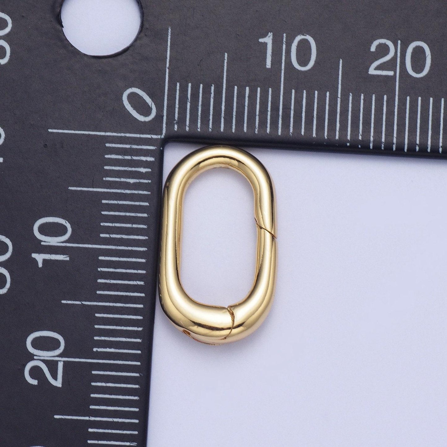 24k gold plated oval spring clasp, gold spring carabiner clasp, dainty minimalist clasp for jewelry making | l-916