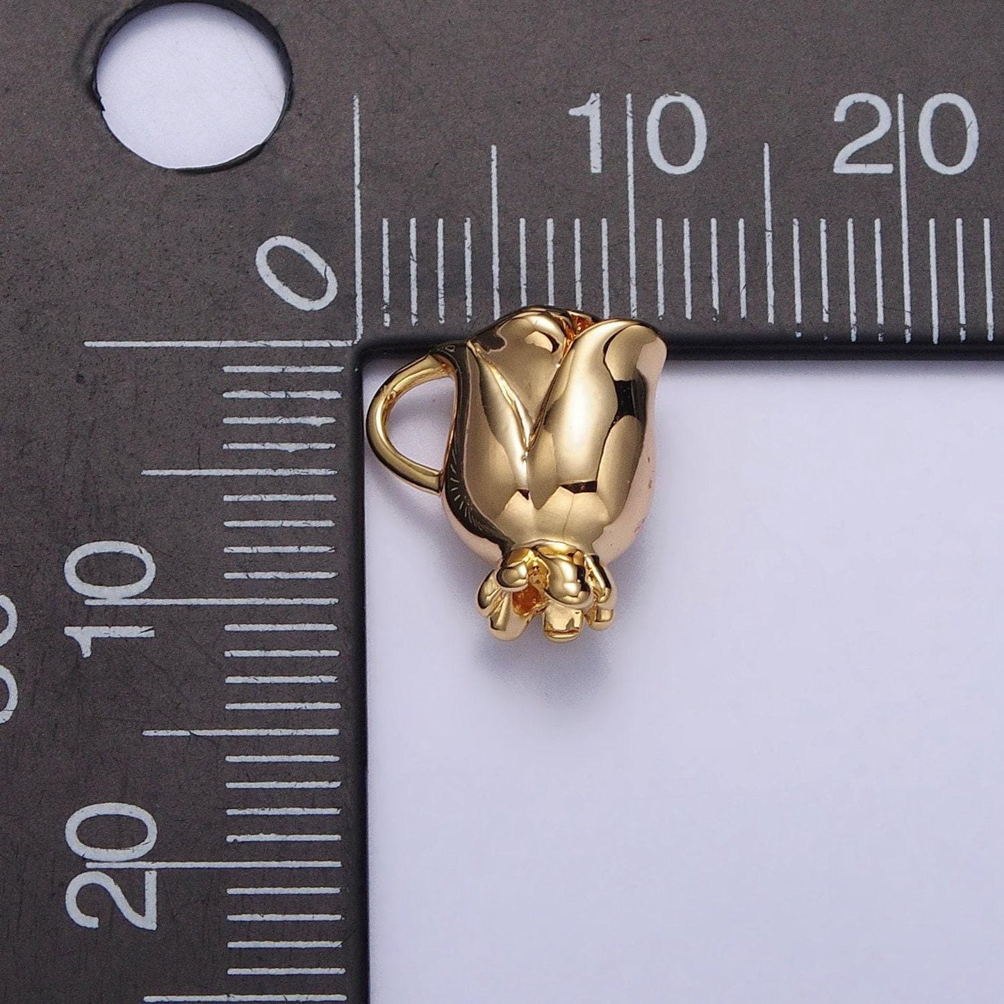 Gold rosebud flower charms silver rose flower pendant gold plated flower pendant jewelry necklace earring bracelet charm component ac119
