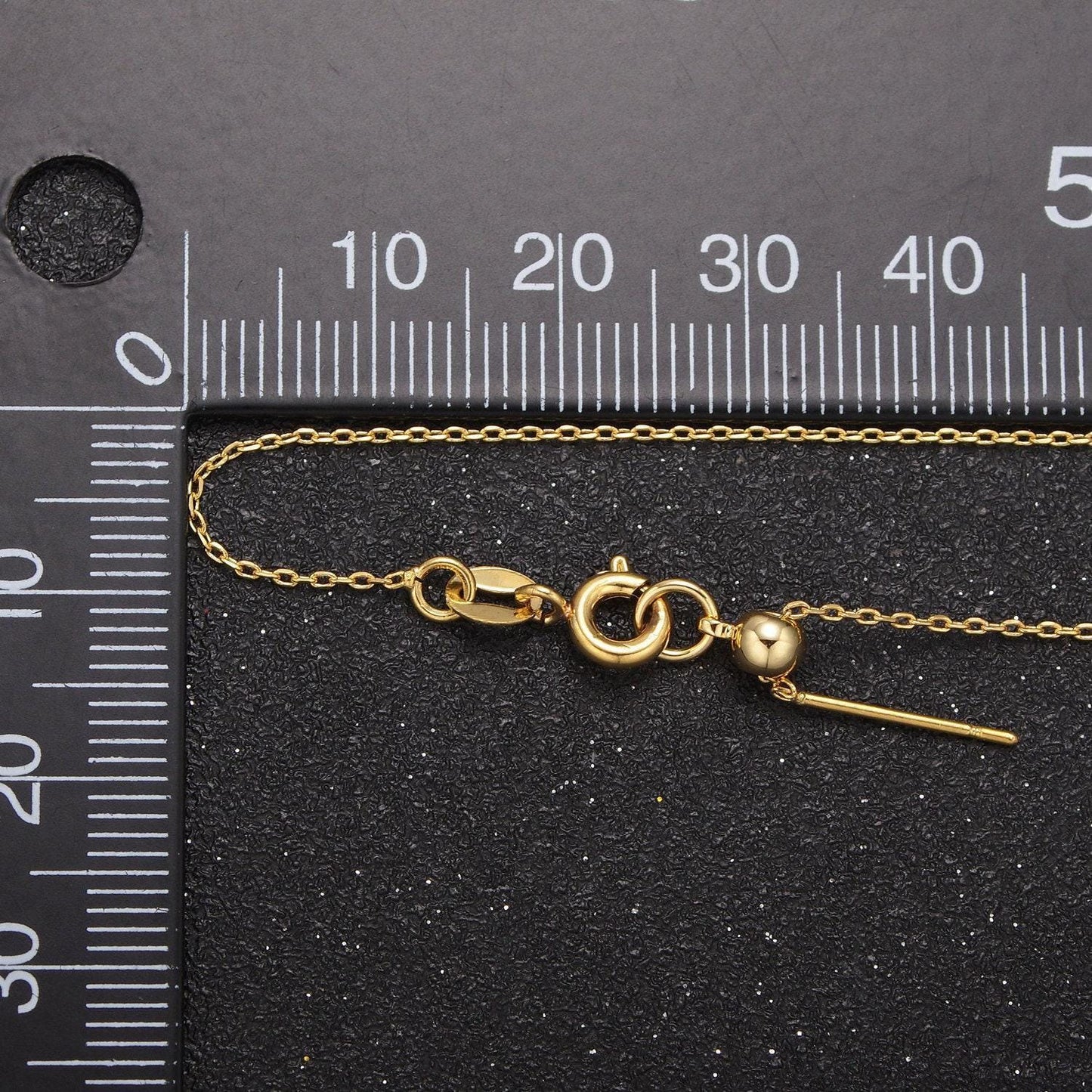 Adjustable necklace 17.7 inch ready to wear 24k gold filled cable chain necklace dainty chain for jewelry making with pendant charm wa-738