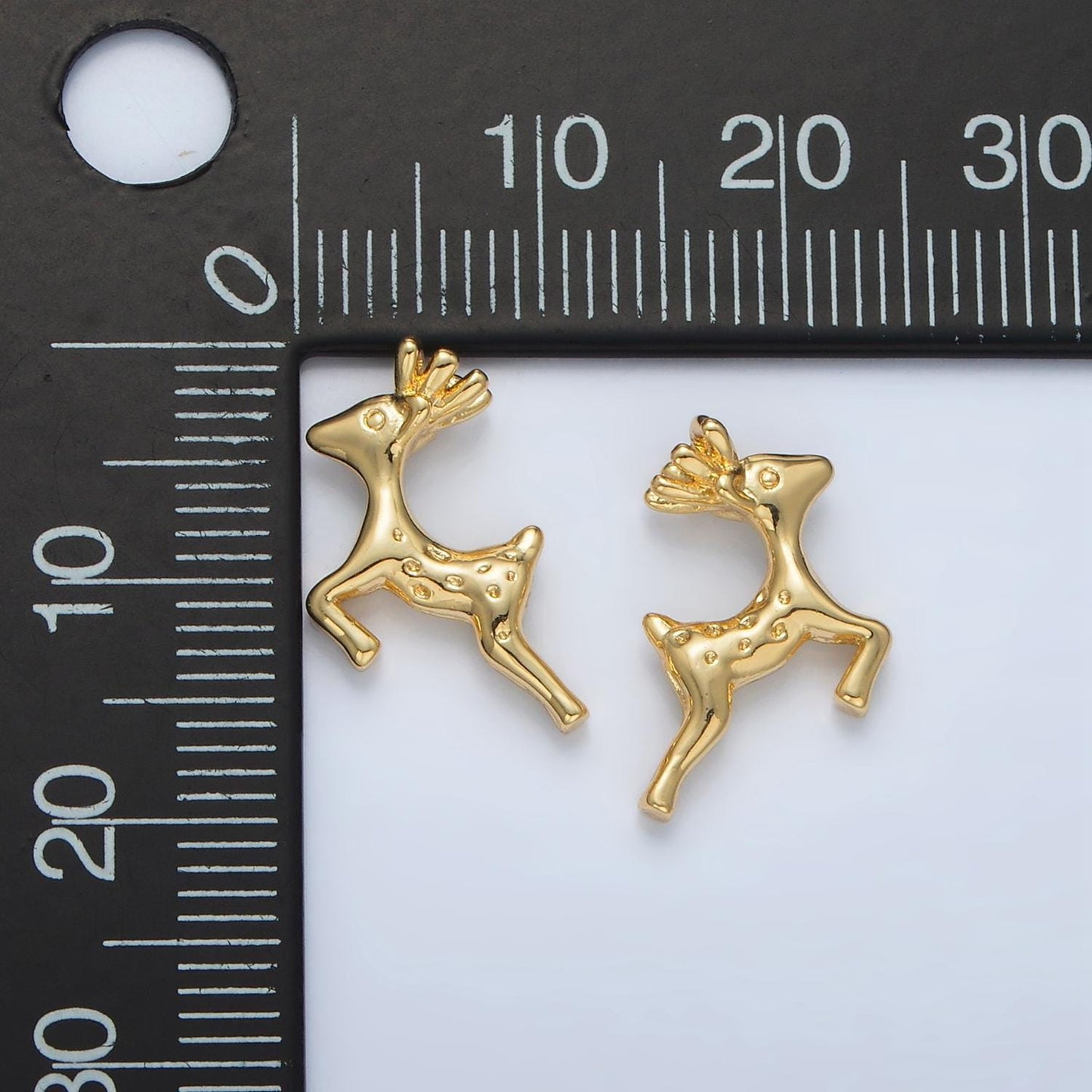 Mini gold reindeer charm tiny rudolph charm christmas charms 24k gold filled findings ac102
