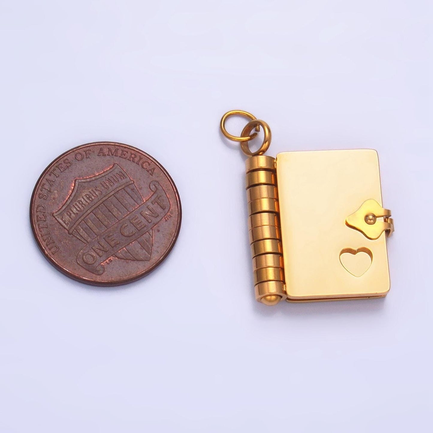 Dainty gold diary charm open book charm engravable blank paper charm for personalized message jewelry p-1324