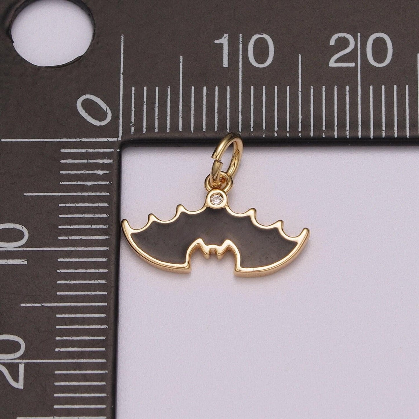 Dainty gold black bat charm enamel broom for halloween bat pendant halloween jewelry inspired for necklace bracelet earring supply