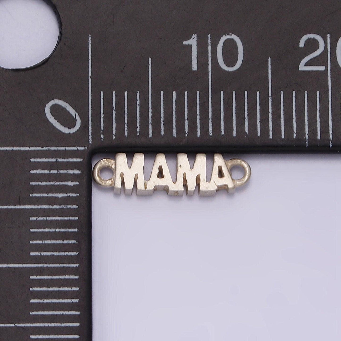 Dainty mama charm connector, 16k gold filled mama script link connector for bracelet necklace, mother's day mom's birthday gift idea | g-709