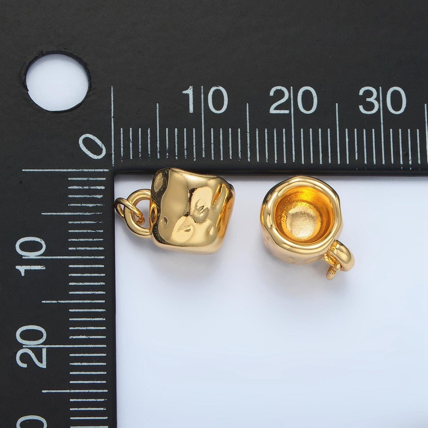 24k gold filled camping cup charm small glass charm for travel, girl scout jewelry inspired ag904