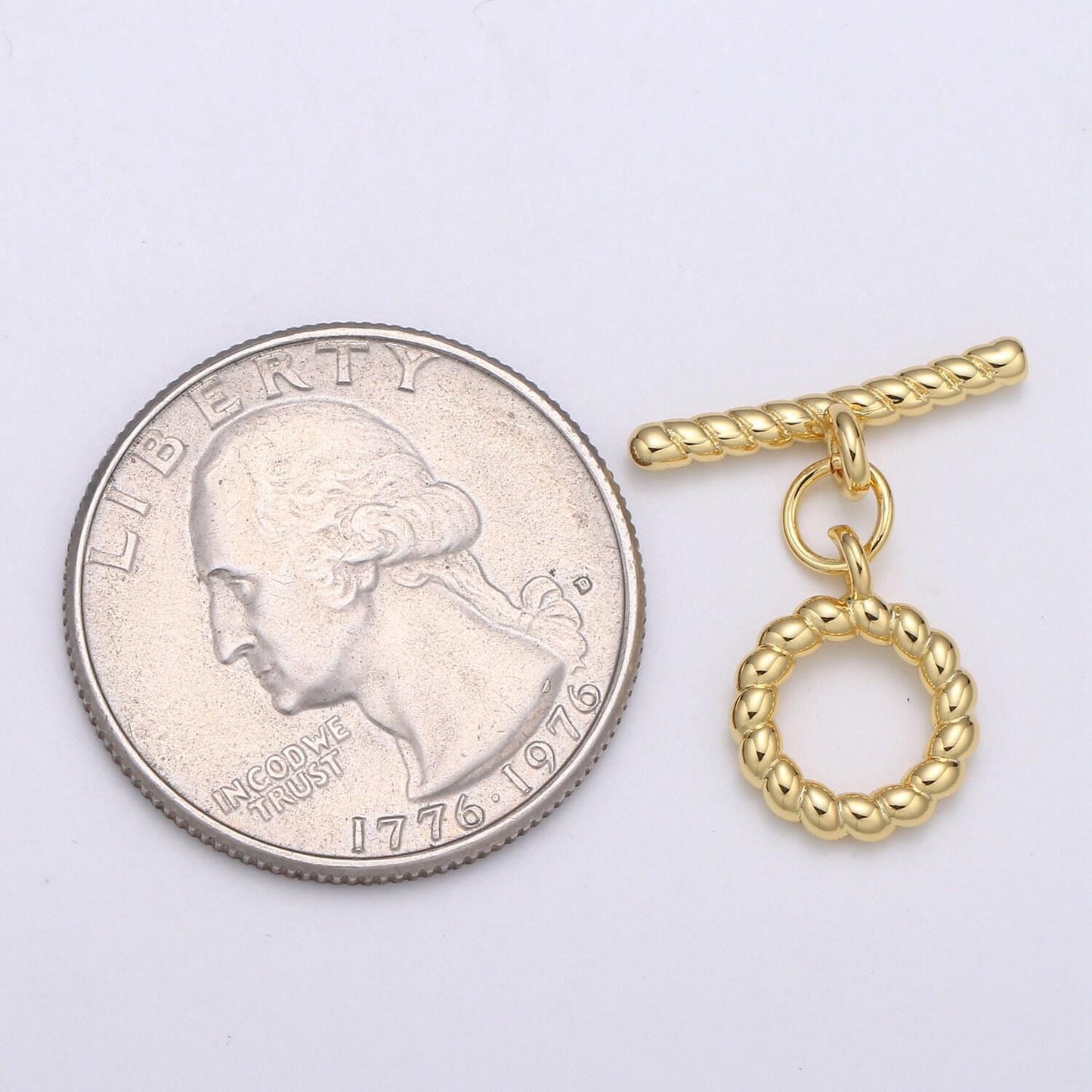 1 set 10.6 mm gold twisted pretzel toggle clasp with jump ring-gold, for necklace, bracelet, diy jewelry making, supp-1075