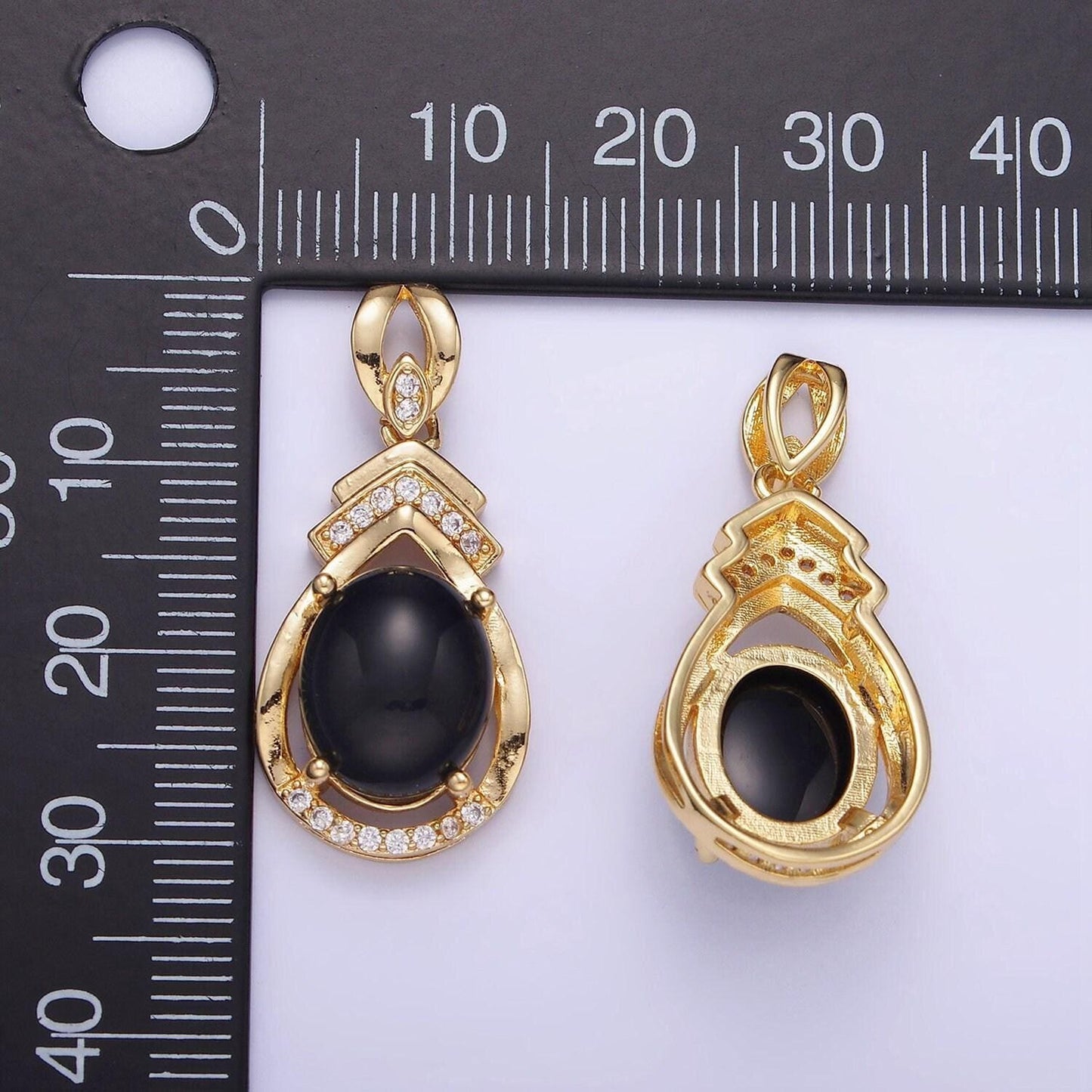 14k gold filled mermaid rainbow glass beads teardrop bezel micro paved pendant | aa1175