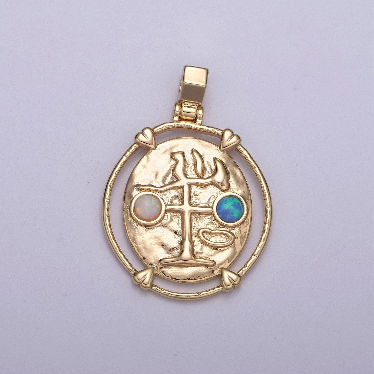 New dainty gold filled opal zodiac pendant horoscope medallion charm astrology sign for necklace bracelet earring supply