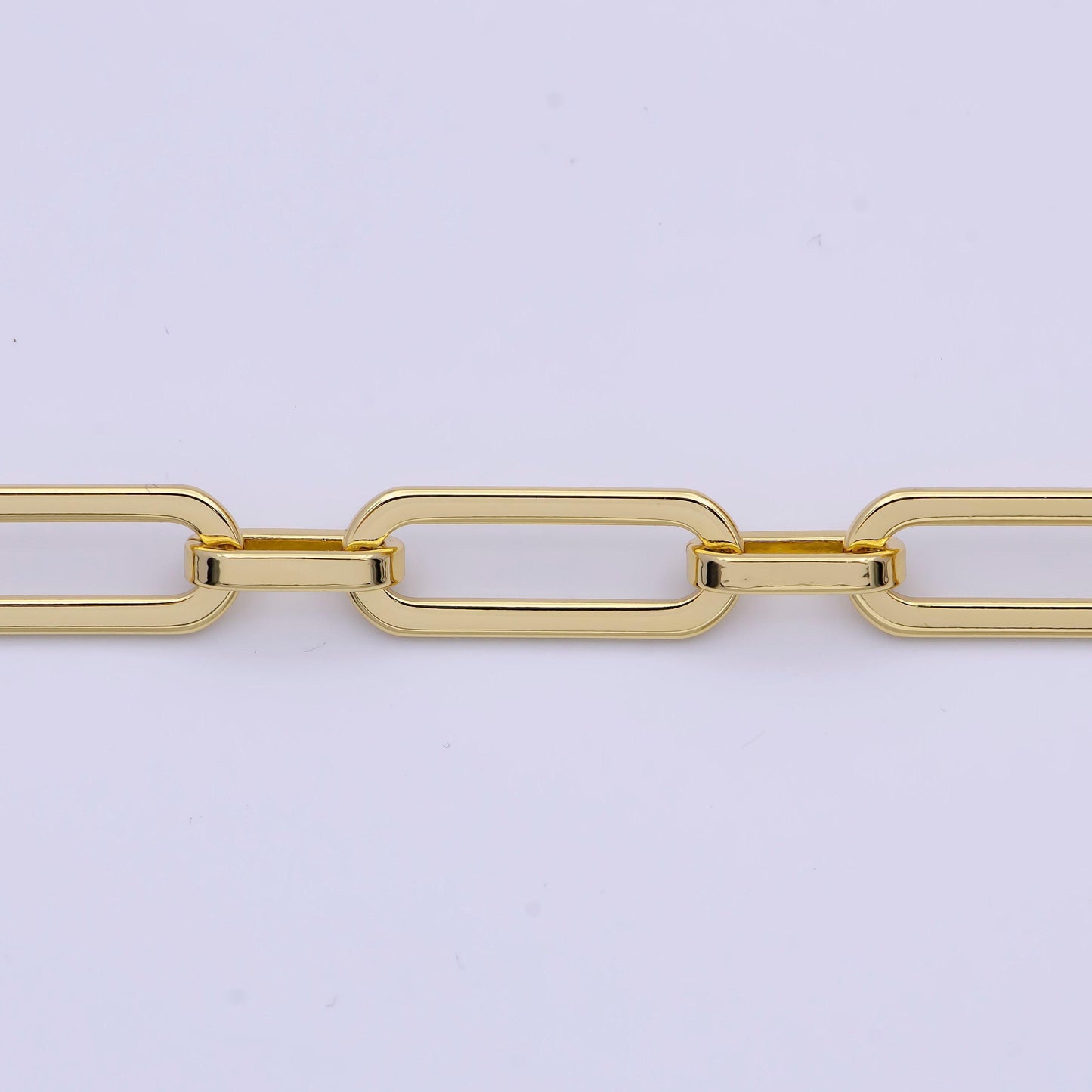 24k gold filled paperclip chain by yard, oval paperclip link chain, wholesale bulk roll chain jewelry making | roll-828