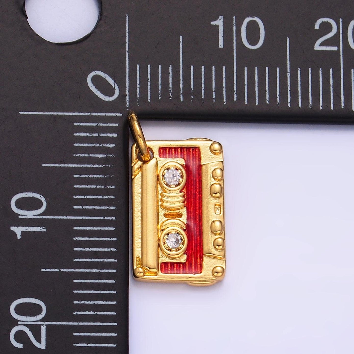 24k gold filled Cassette Tape charm pendant retro boombox charm necklace gift idea gold charm for bracelet necklace W406