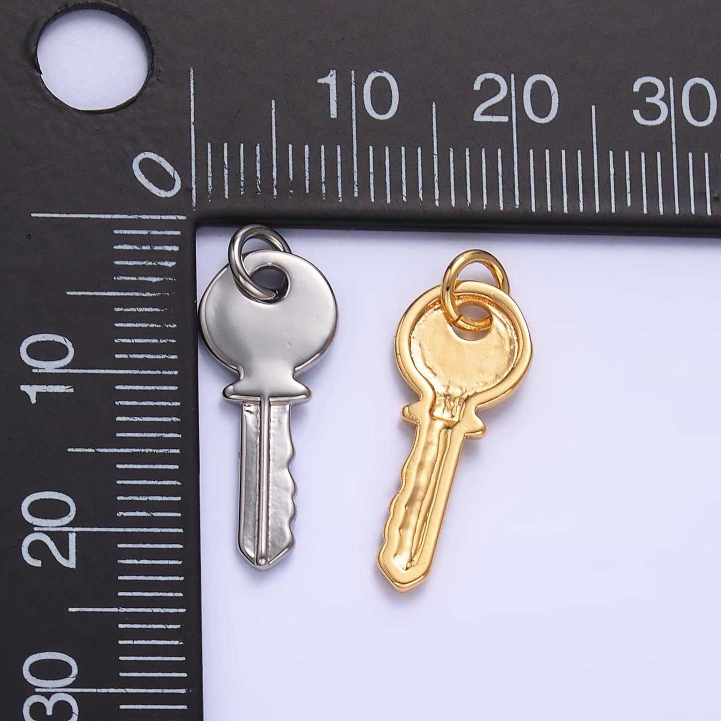 Mini Key charm, gold pendant charm, Mini Key Gold Charm for bracelet earring necklace supply W404