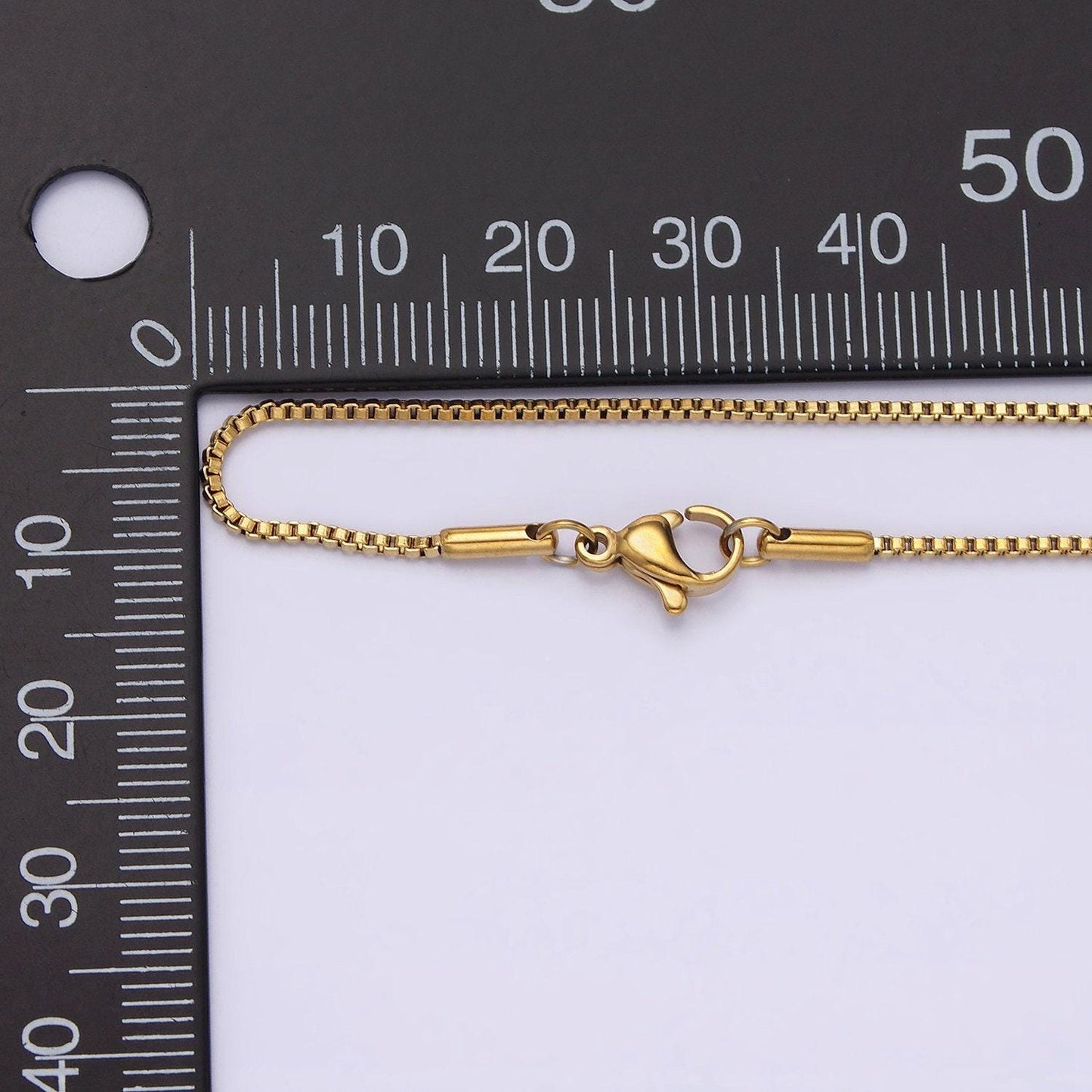 Stainless steel 1.1mm dainty box 17.72 inch layering princess chain necklace | wa-2023