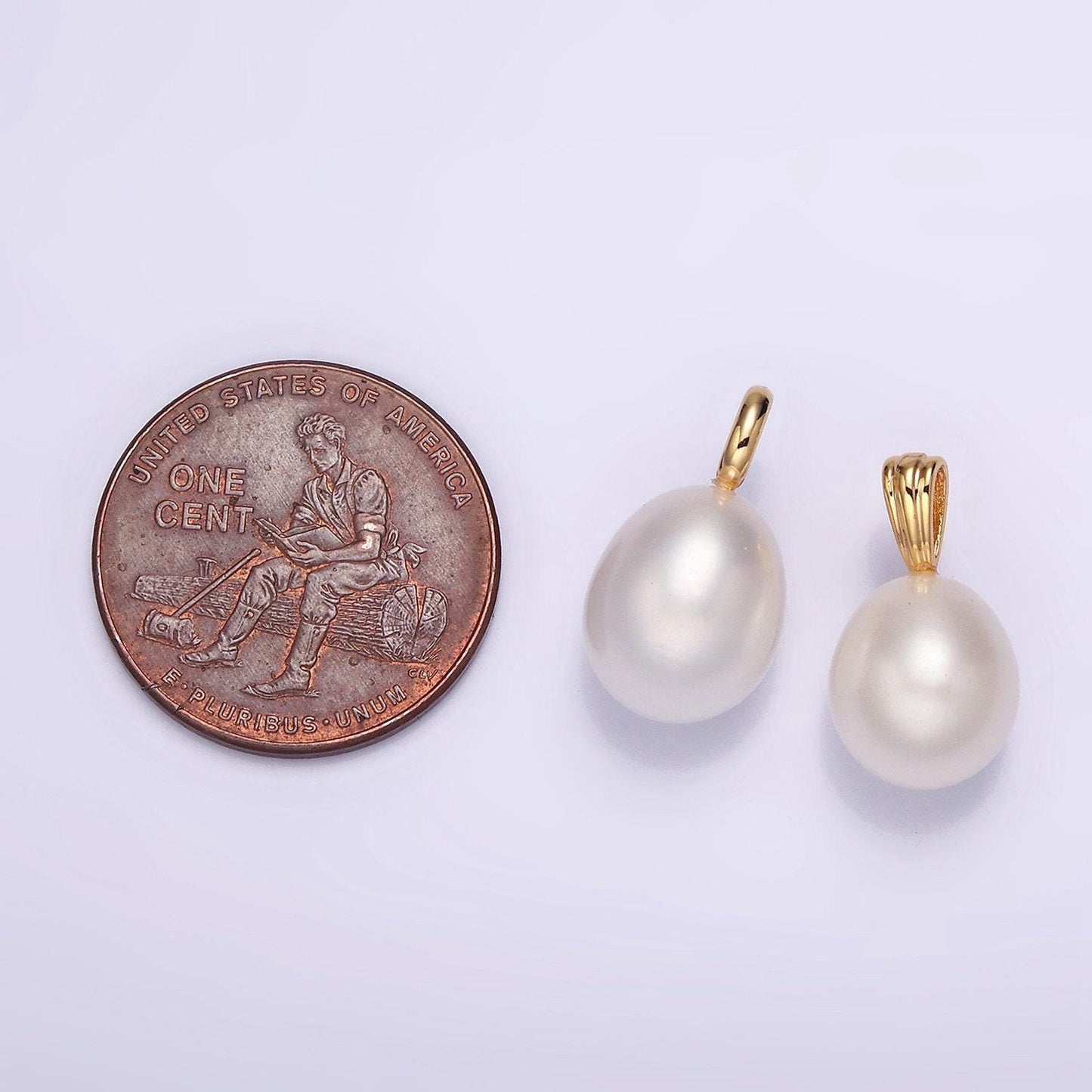 Dainty shell pearl oval potato pearl charms pendant approx 10mm for bracelet necklace component p1616
