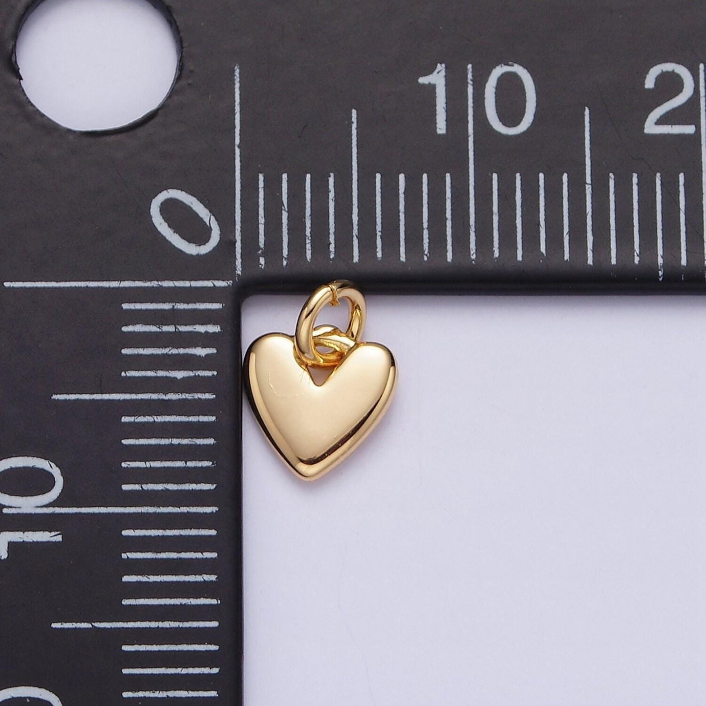16k gold filled heart mini add-on charm in gold & silver | ac1342 ac1343