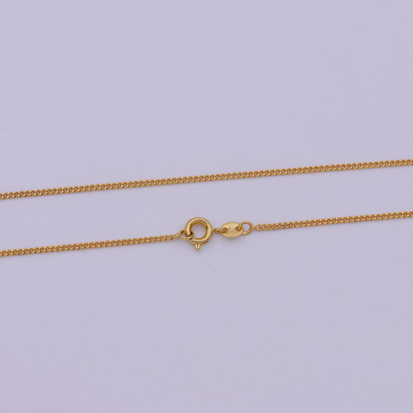 24k gold filled 13.8 inches necklace chain choker cuban curb thin 1.2mm gold chain for women girl | wa-532